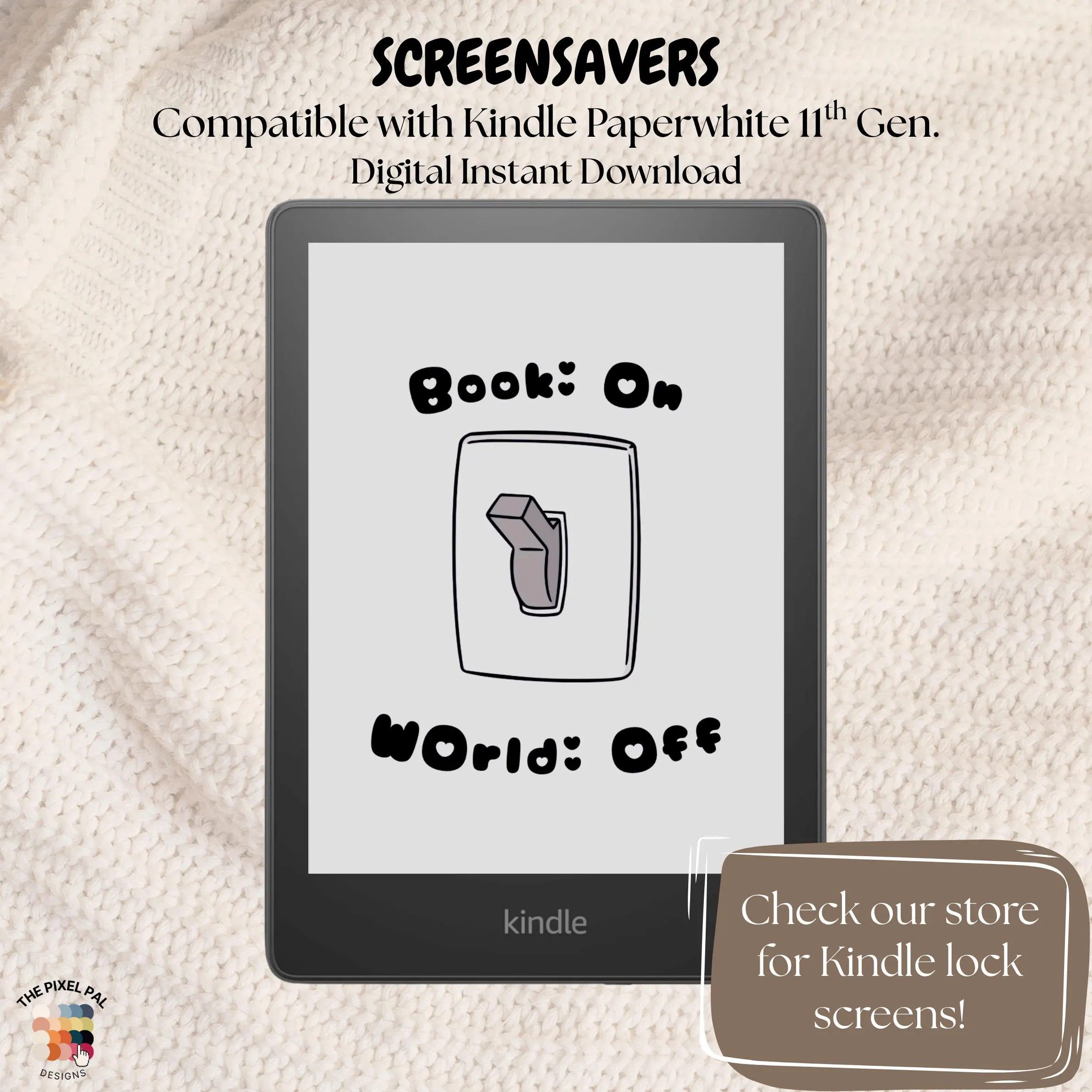 Books On World Off Kindle Paperwhite Screensaver Set – Minimalist Light & Dark Mode E-Reader Wallpapers - image 5