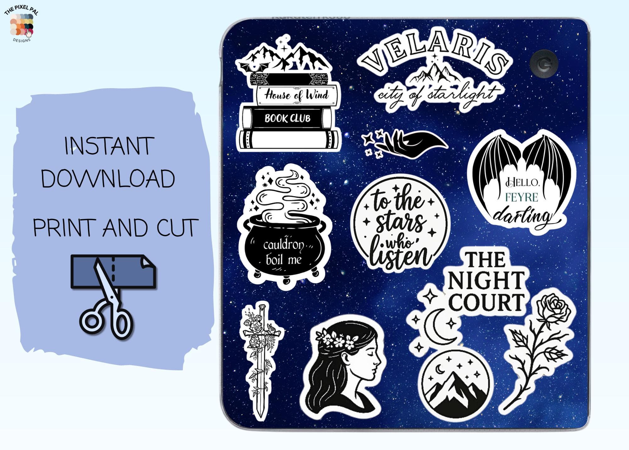 ACOTAR Inspired Kobo Libra Clear Case Insert | Velaris Night Court Sticker Decal Skin - image 4