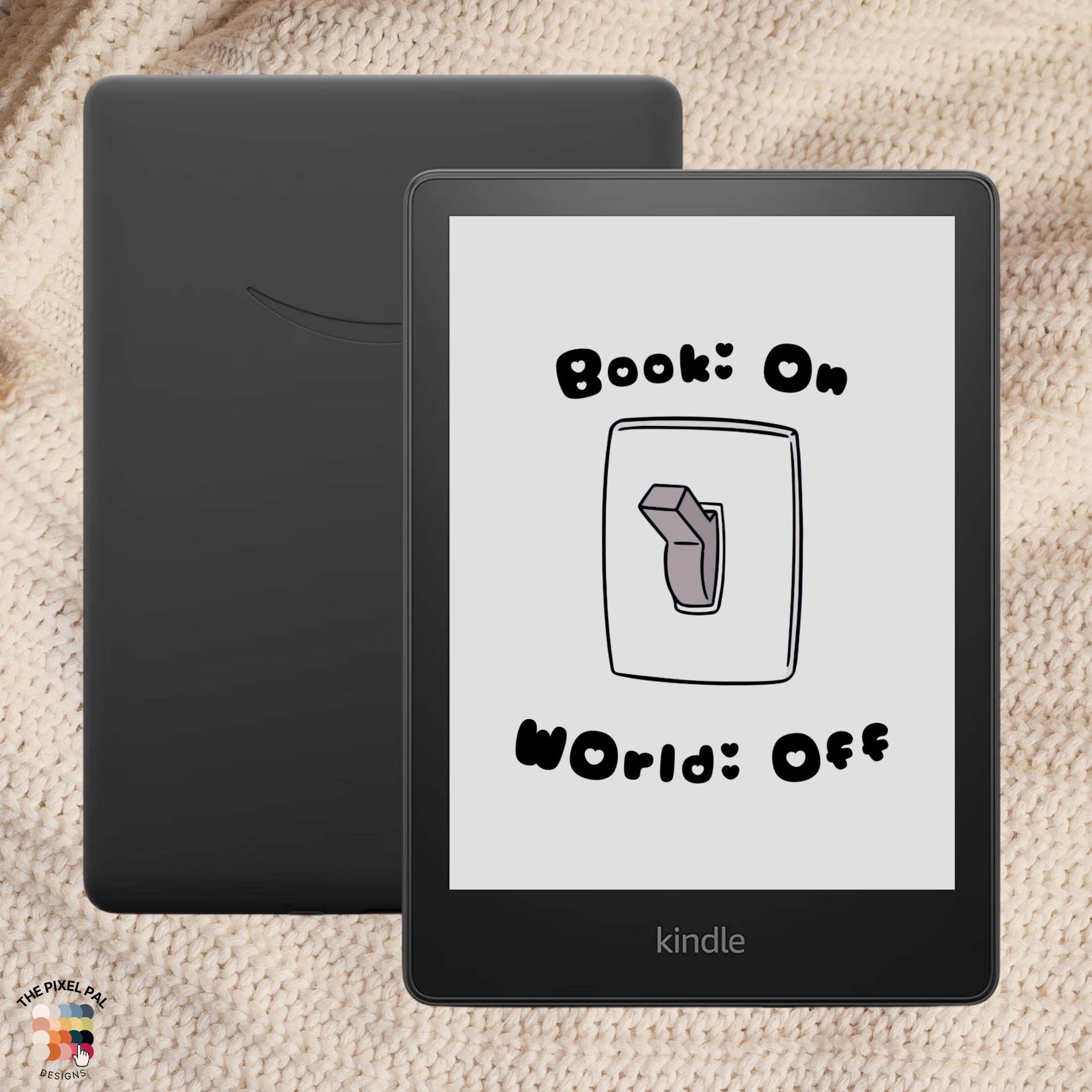 Books On World Off Kindle Paperwhite Screensaver Set – Minimalist Light & Dark Mode E-Reader Wallpapers - image 3