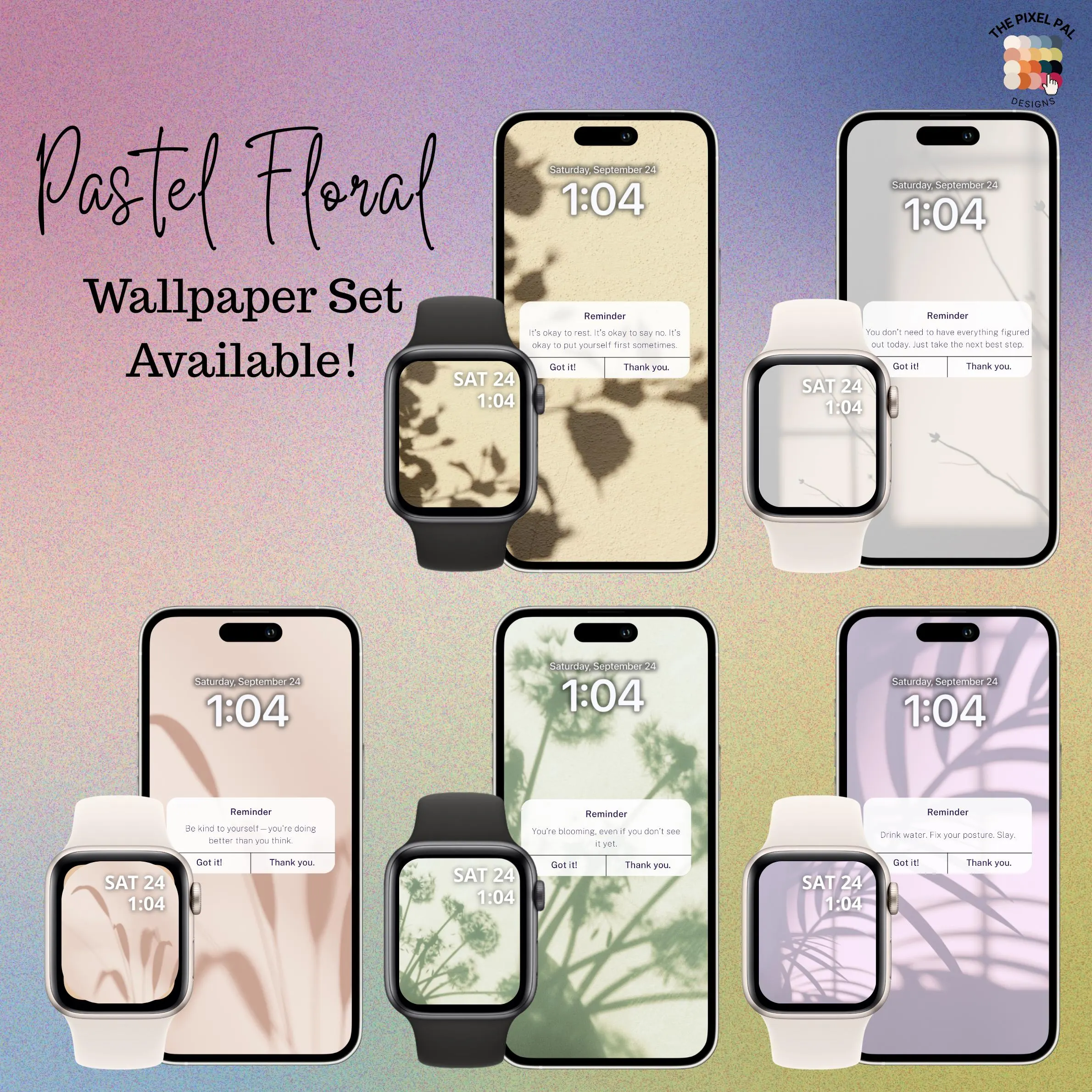 Motivational Reminder Phone Wallpaper Pack – Aesthetic Digital Affirmation Lock Screens (Set of 5) - Digital Download - image 4