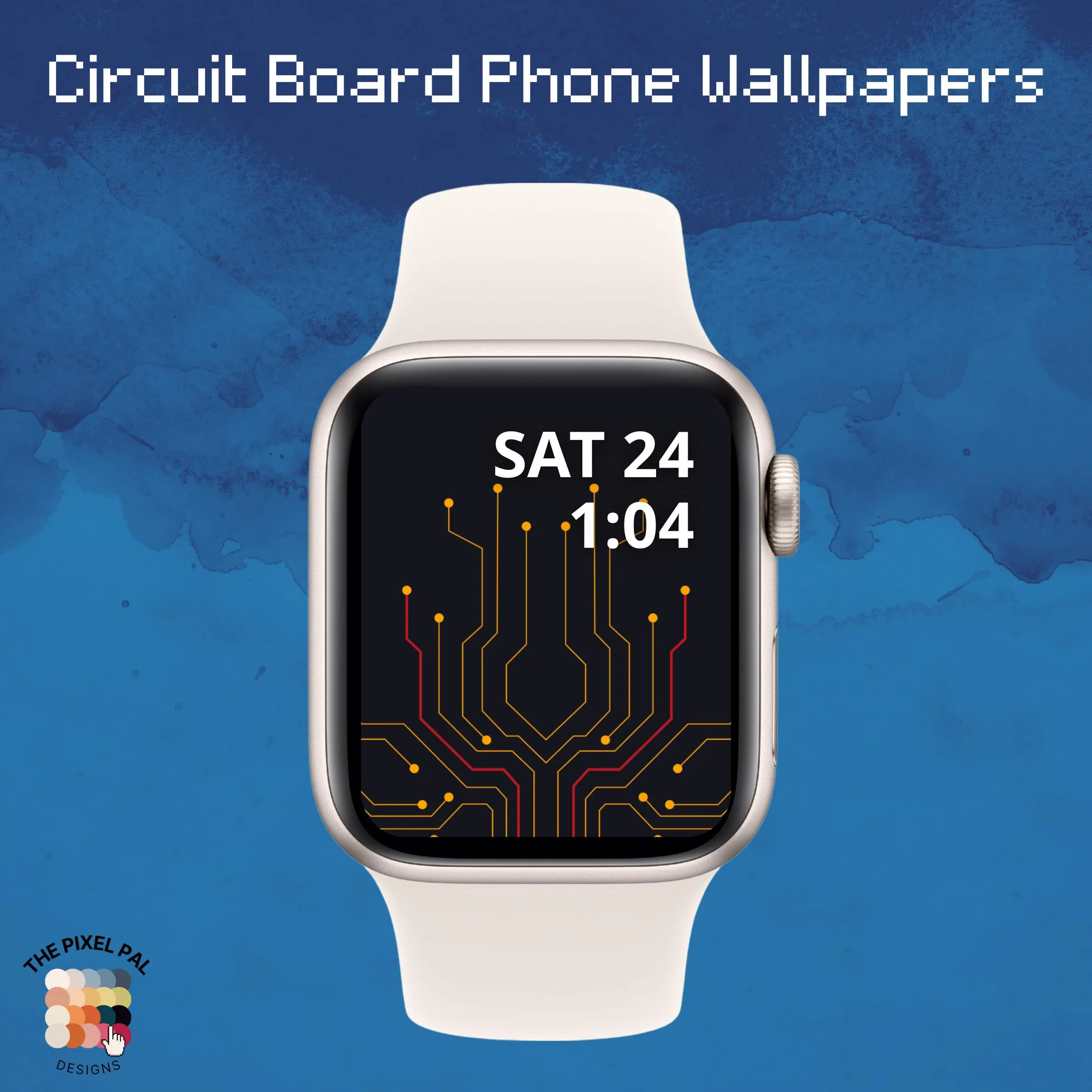 Circuit Board Apple Watch Wallpaper Set | Tech-Inspired Digital Faces | Minimalist Geek Design - image 3