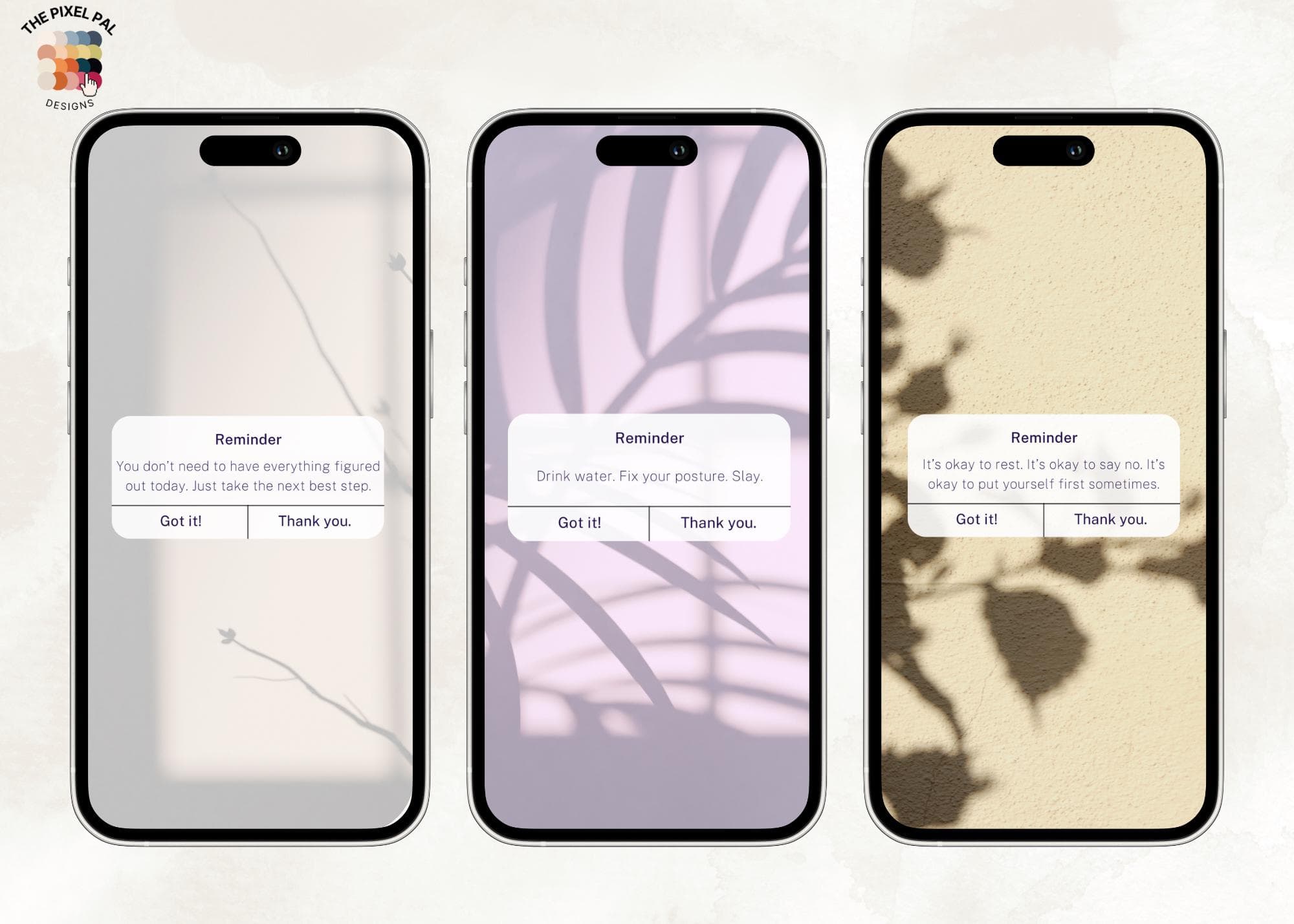 Motivational Reminder Phone Wallpaper Pack – Aesthetic Digital Affirmation Lock Screens (Set of 5) - Digital Download - image 3