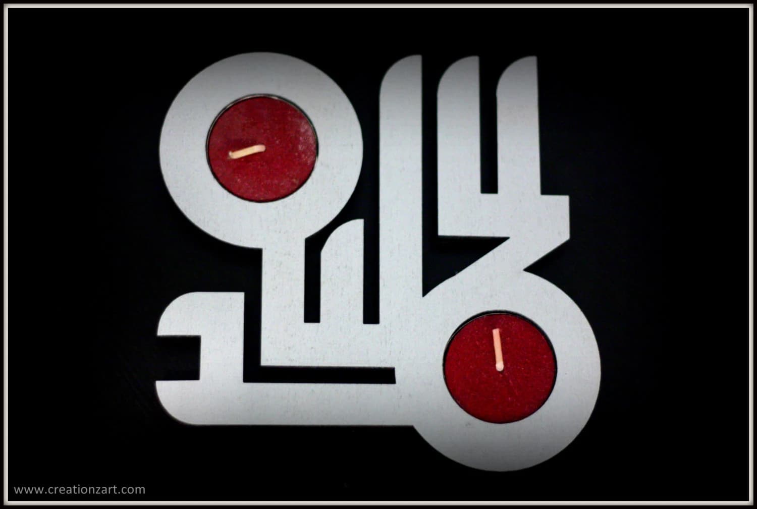 Contemporary Candle stand - Allhamdullilah - Unique Islamic decor - Islamic Art - image 3
