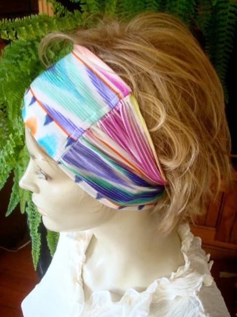 womens headband swim headband wide lycra headband turband - image 2