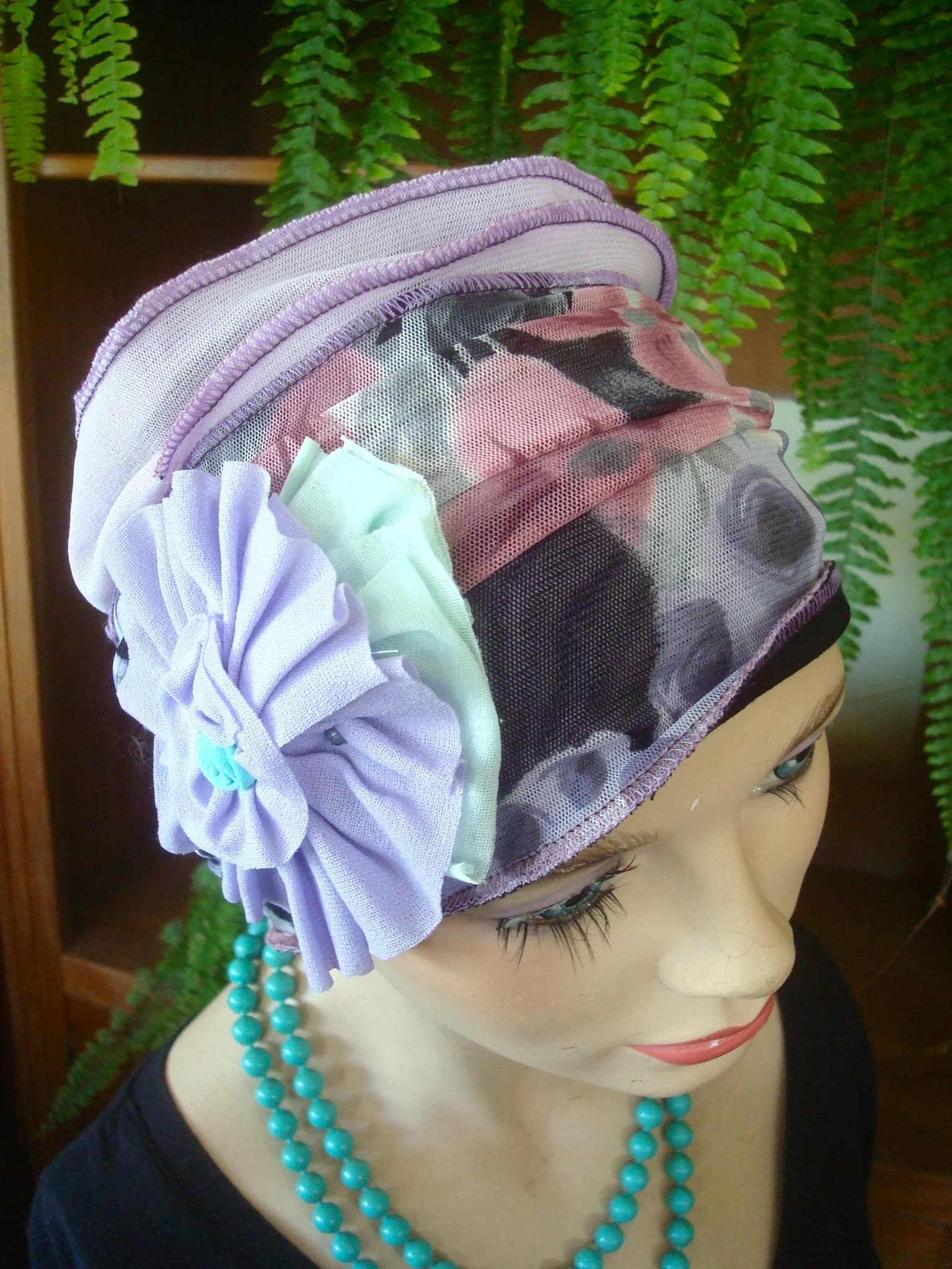 womens headband deep headband womens headwrap chemo headwrap chemo headscarf womens headcover soft headwrap womens turban layered headband - image 5