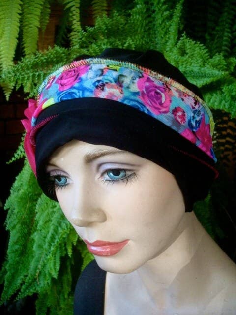 womens bathing cap swim cap Chemo Hat turban Beanie slouchy Hat womens chemo hat Headwear - image 4