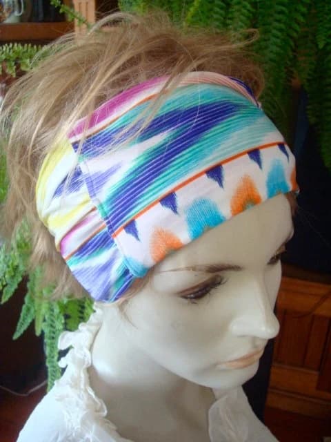 womens headband swim headband wide lycra headband turband - image 5