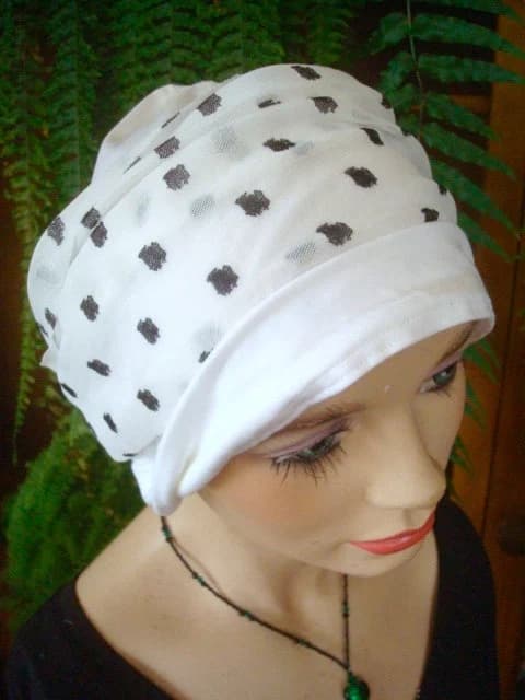 womens chemo hat chemo cap soft hats head covers with two separate bands and flower - image 3