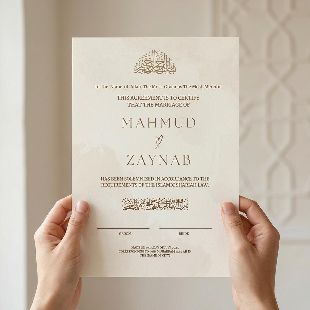 Editable Nikah Certificate Template Islamic Marriage Contract Canva Printable - image 2
