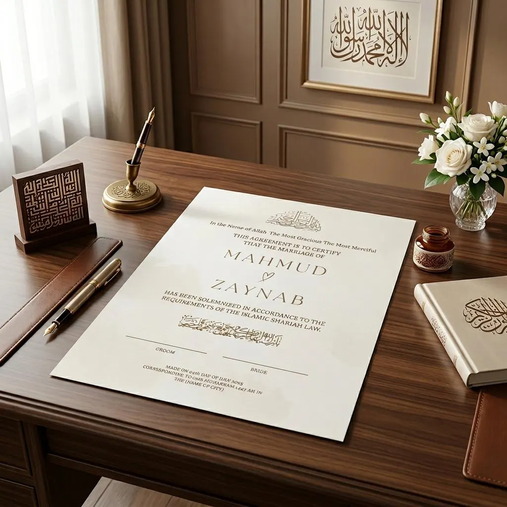Editable Nikah Certificate Template Islamic Marriage Contract Canva Printable - image 4