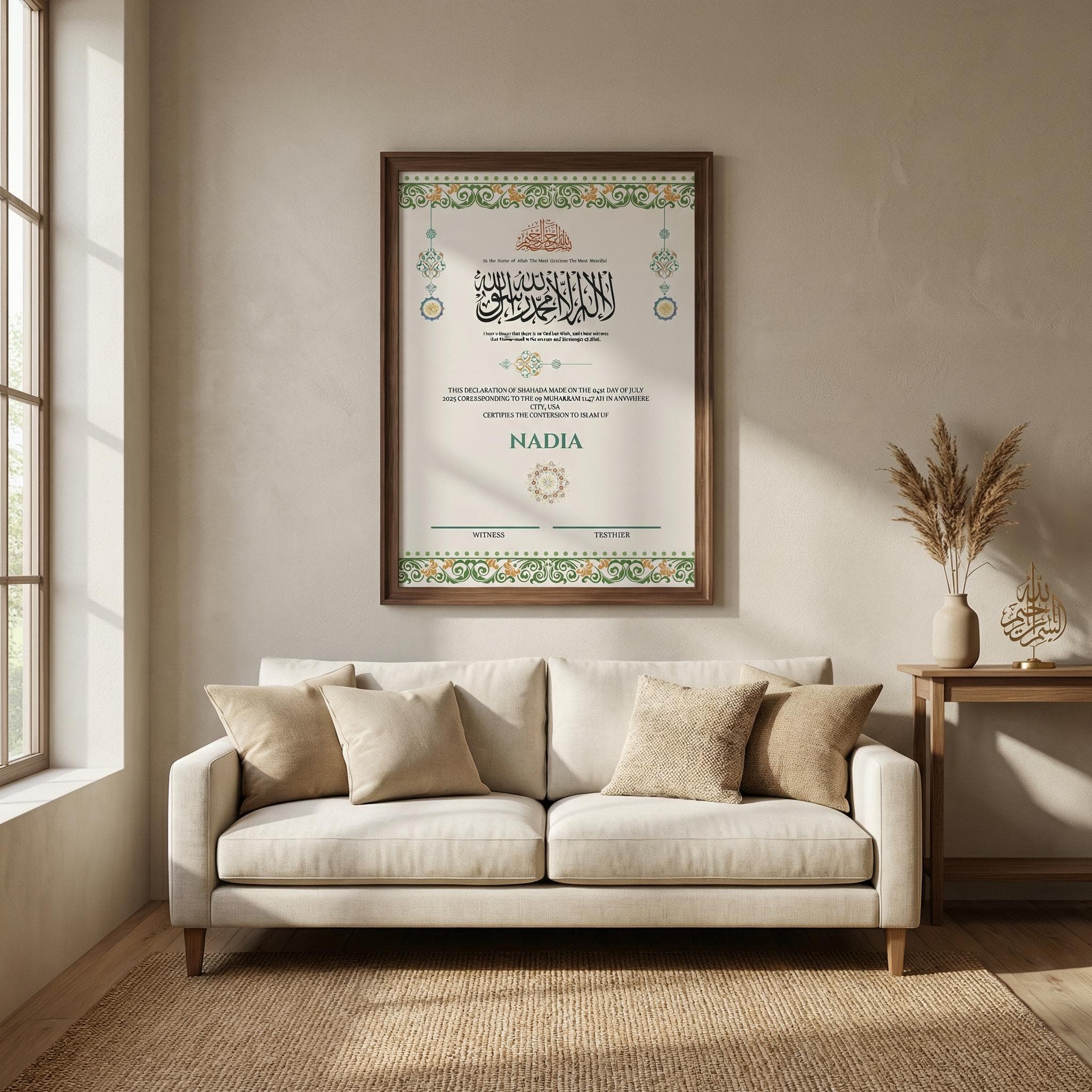 Luxury Shahada Certificate • Printable Muslim Conversion Template • Digital Islamic Gift & Wall Art Keepsake - image 4