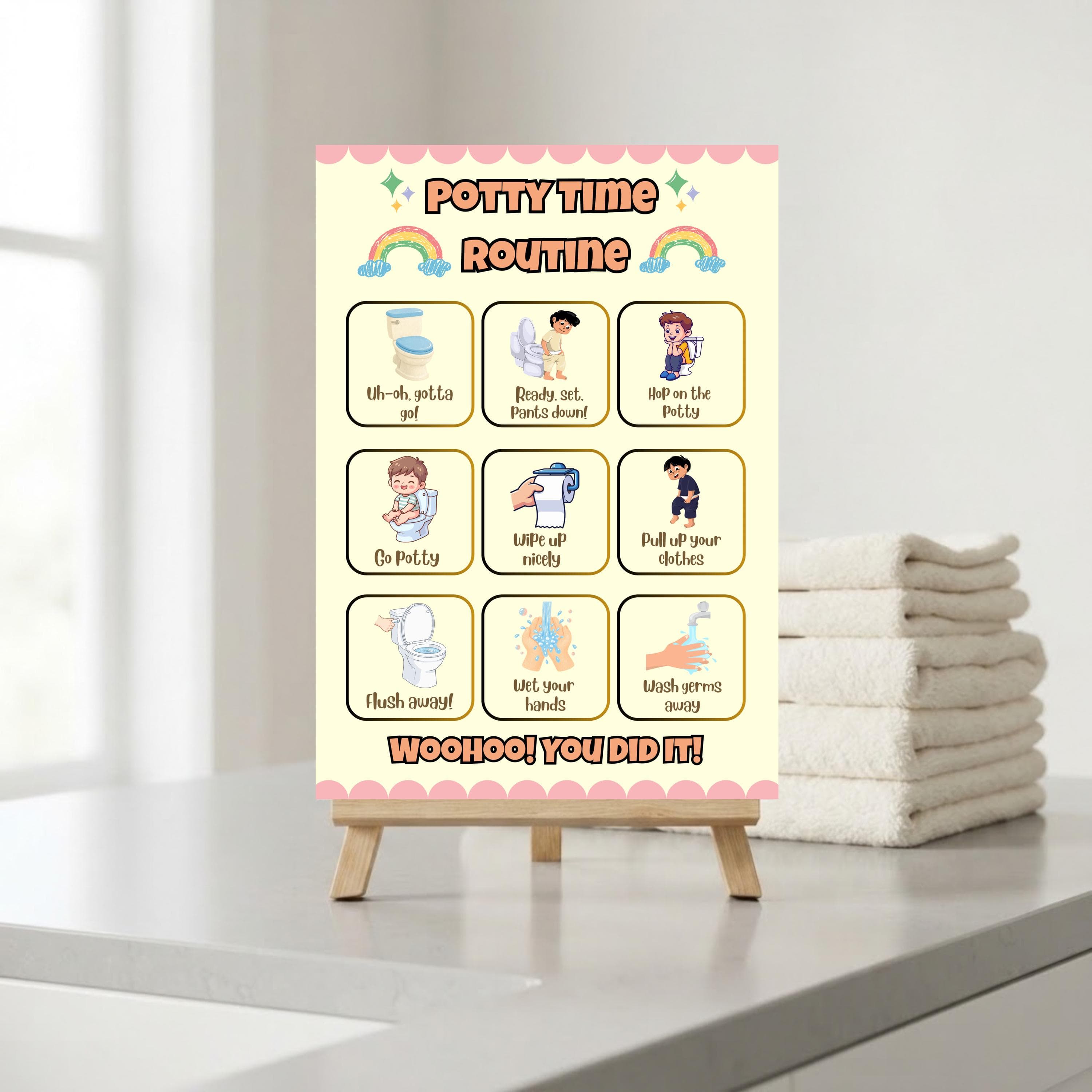 Potty Training Visual Schedule, Toilet Training Steps, Autism Visual Support, Bathroom Routine Chart, Special Needs PDF Instant Download - image 5