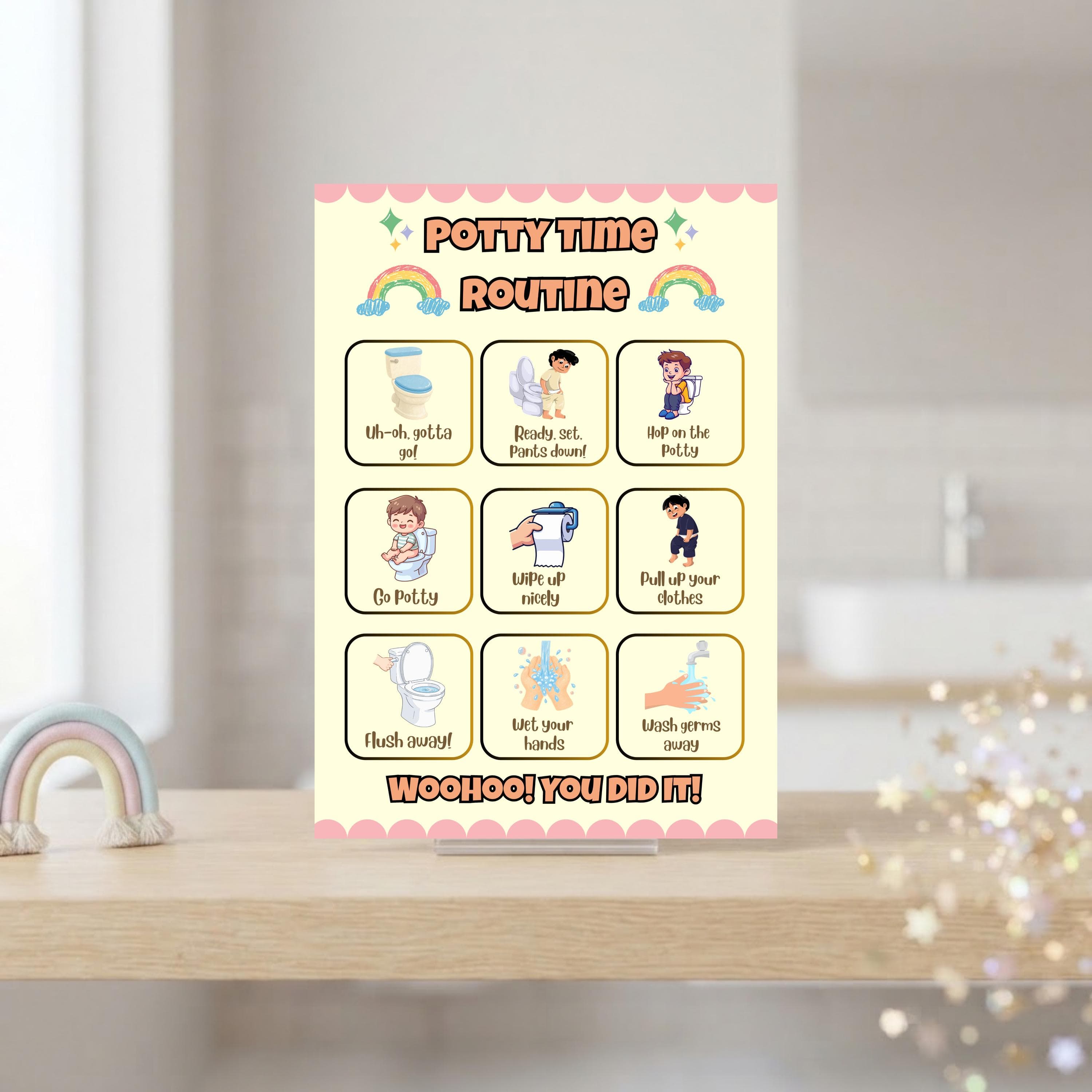 Potty Training Visual Schedule, Toilet Training Steps, Autism Visual Support, Bathroom Routine Chart, Special Needs PDF Instant Download - image 4