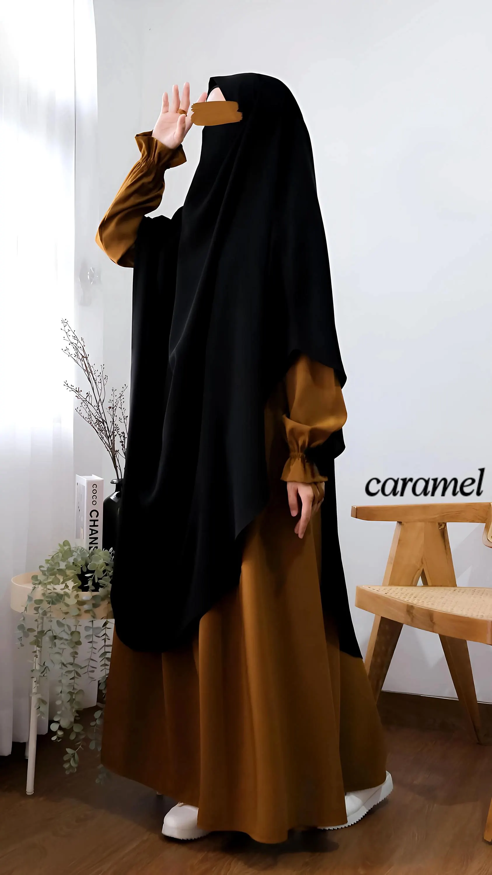 Sailor Collar Abaya & French Khimar Set: Modest Muslim Women's Maxi Dress - image 5