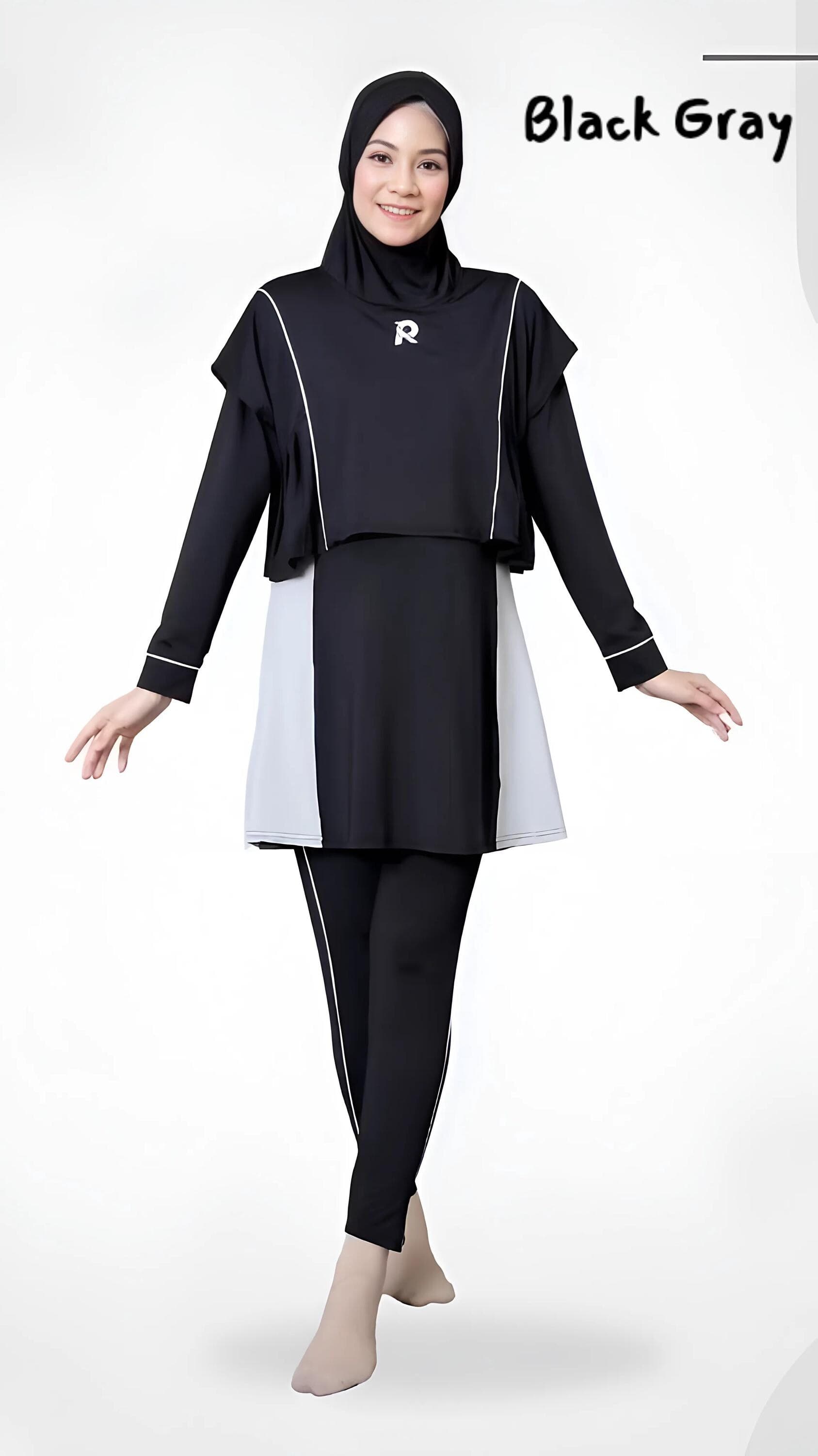 Modest Muslim Swimsuit: Women's Full Coverage Burkini with Attached Hijab - image 3