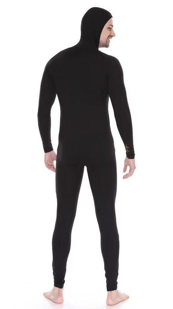 Men’s full body wetsuit black spandex, available in hoodie and basic style, elastic swimming and diving suit