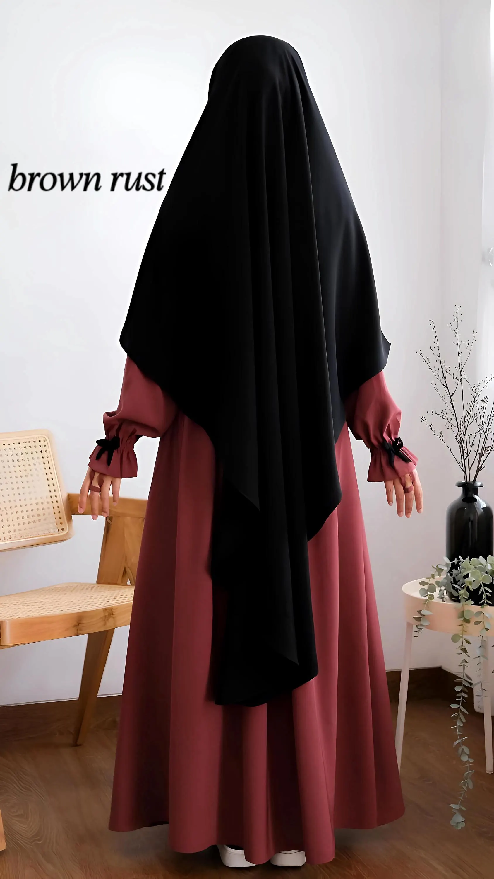 Sailor Collar Abaya & French Khimar Set: Modest Muslim Women's Maxi Dress - image 4