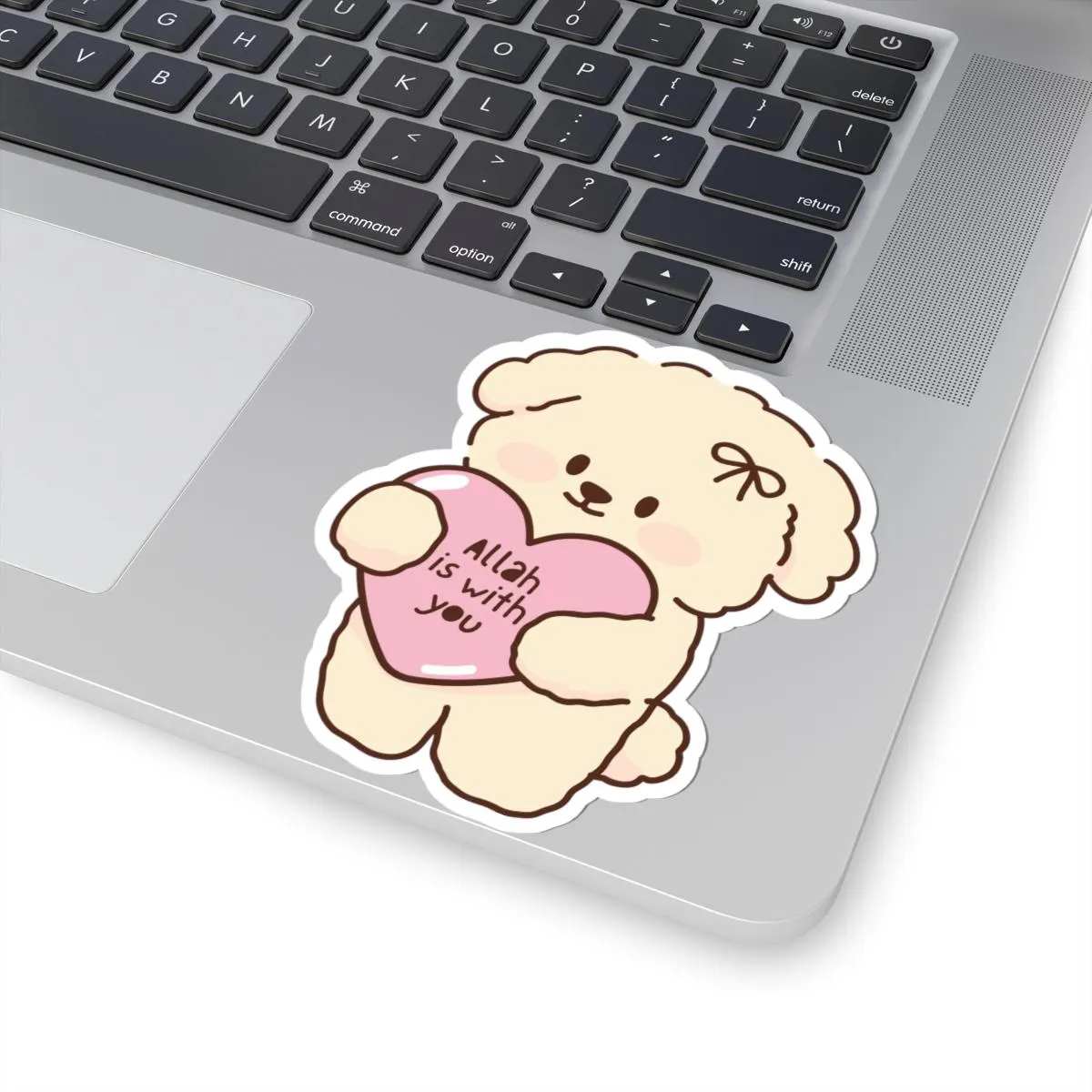 Allah is with you sticker | Teddy Holding Heart Islamic Decal - image 5