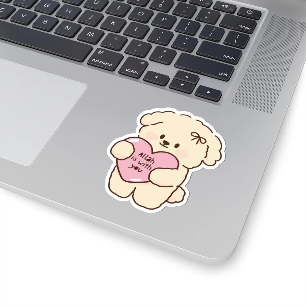 Allah is with you sticker | Teddy Holding Heart Islamic Decal - image 4