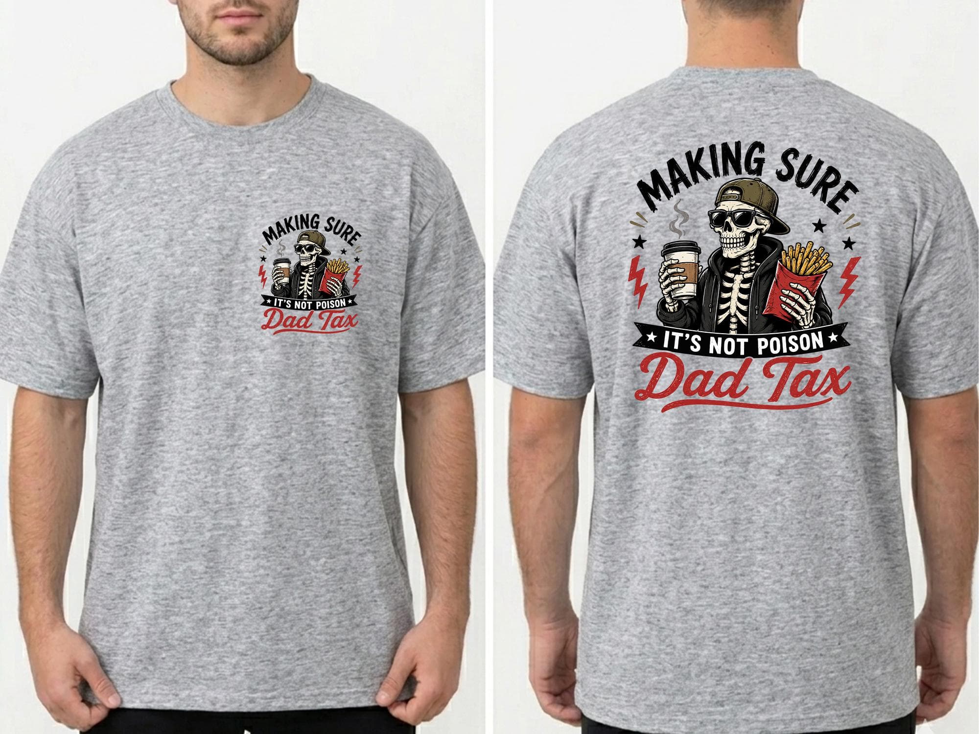 Comfort Colors® Dad Tax Shirt, Funny Dad Tax Tee, Fathers Day Gift for Dad, Skeleton Dad Shirt, Cool Daddy Graphic Tee - image 4