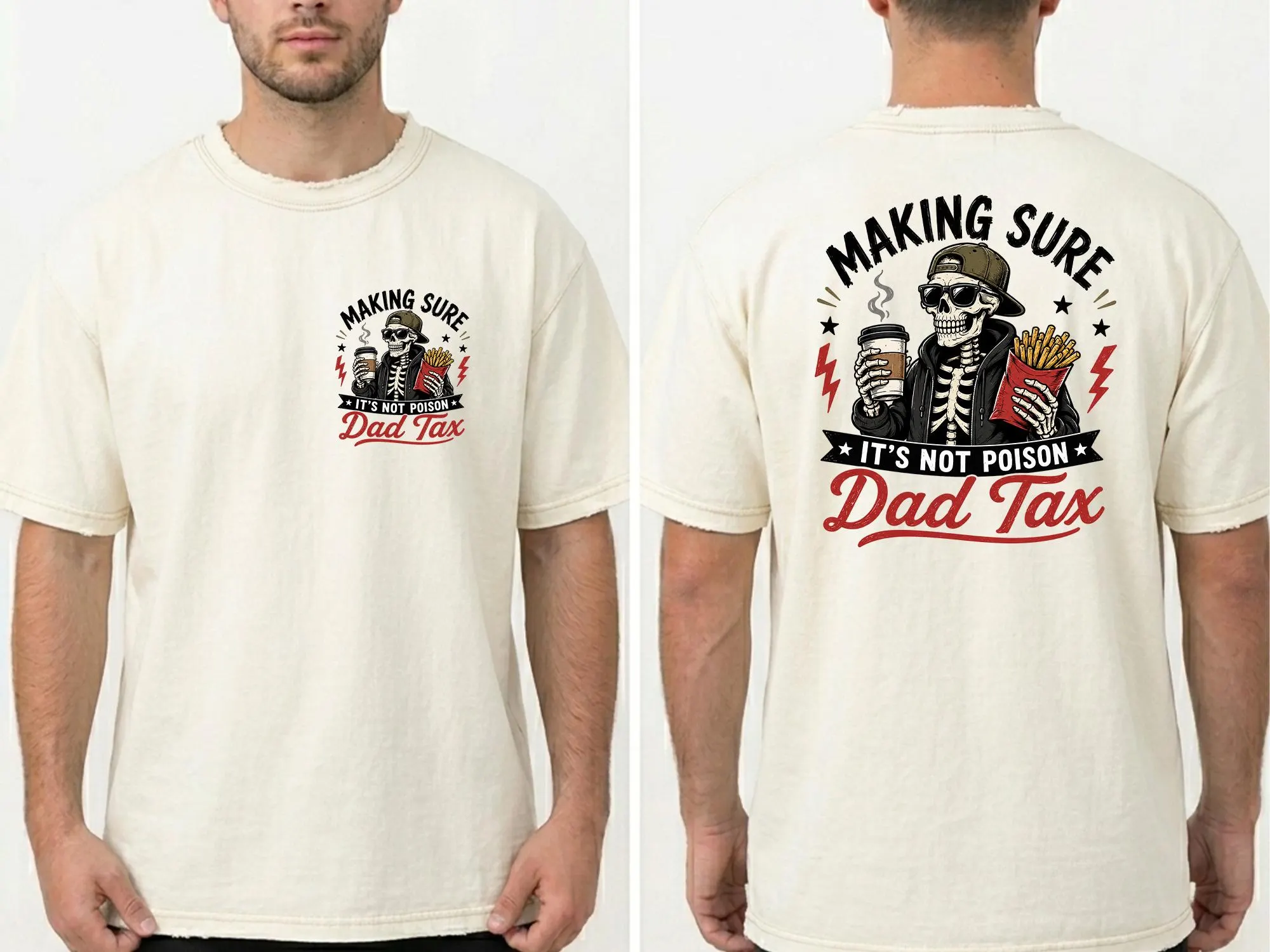 Comfort Colors® Dad Tax Shirt, Funny Dad Tax Tee, Fathers Day Gift for Dad, Skeleton Dad Shirt, Cool Daddy Graphic Tee