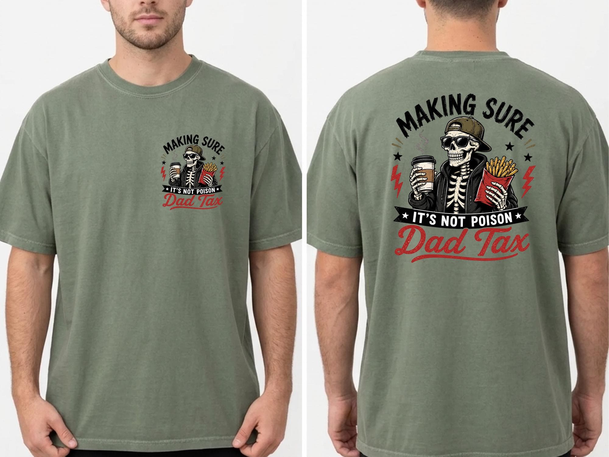 Comfort Colors® Dad Tax Shirt, Funny Dad Tax Tee, Fathers Day Gift for Dad, Skeleton Dad Shirt, Cool Daddy Graphic Tee - image 3