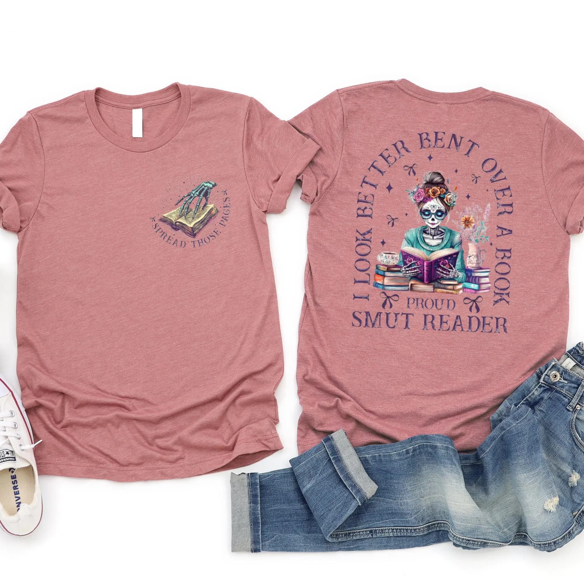 Funny Smut Reader Shirt: Skeleton Book Lover Tee - image 5