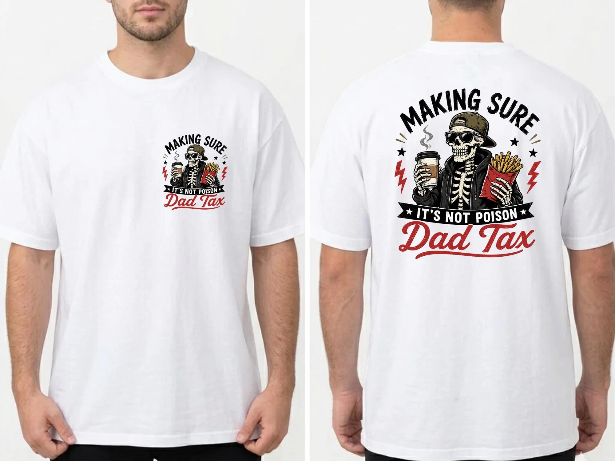 Comfort Colors® Dad Tax Shirt, Funny Dad Tax Tee, Fathers Day Gift for Dad, Skeleton Dad Shirt, Cool Daddy Graphic Tee - image 2