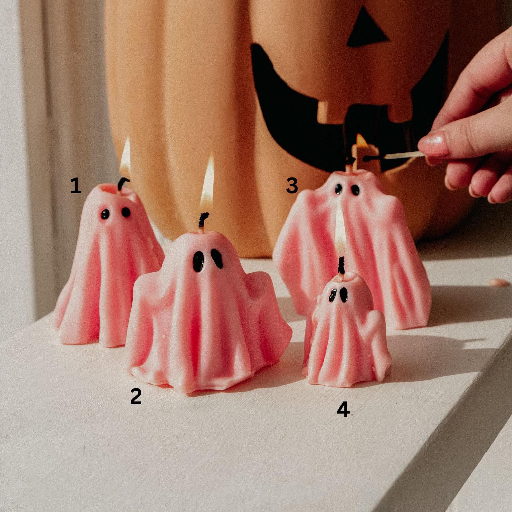 Ghost Halloween Autumn Soy Wax Candle | Pink Or Purple Ghost Candlle | Summerween | Autumn Homeware | Fall Season | Spooky Gifts - image 3