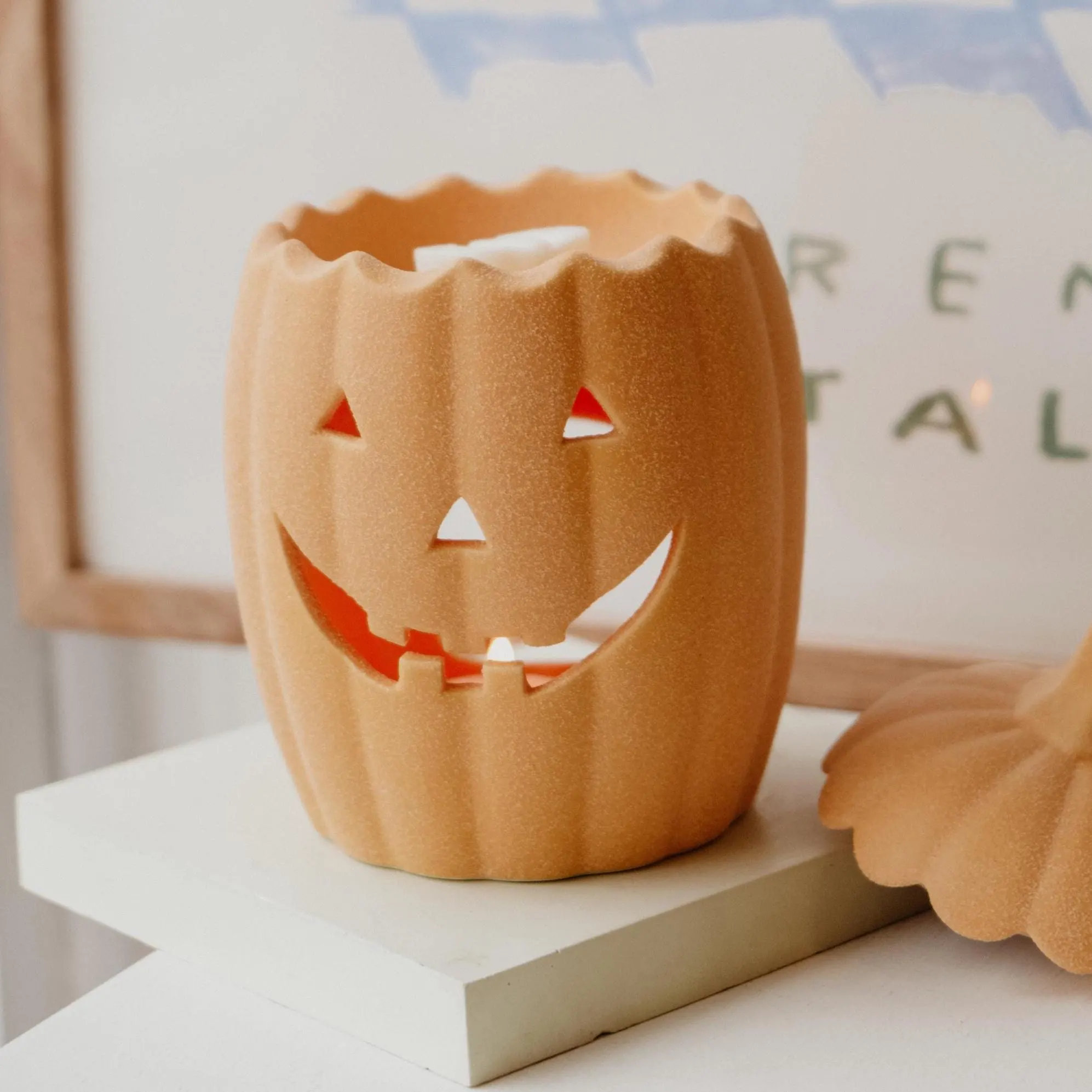 Orange Textured Jack-o-Lantern Pumpkin Halloween Wax Melt Burner | Incense Burner | Halloween Spring Decor | - image 4
