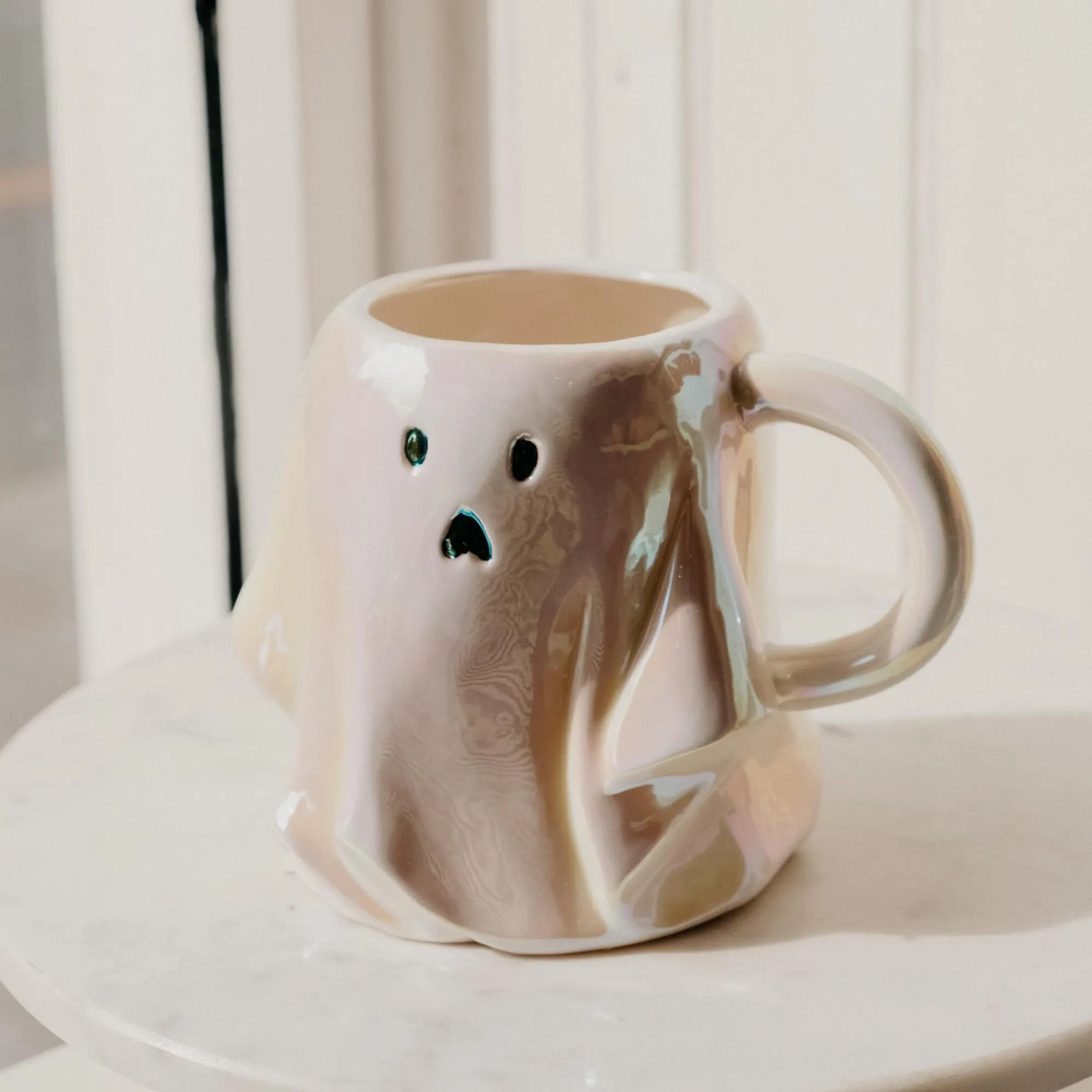iridecent ghost mug large halloween