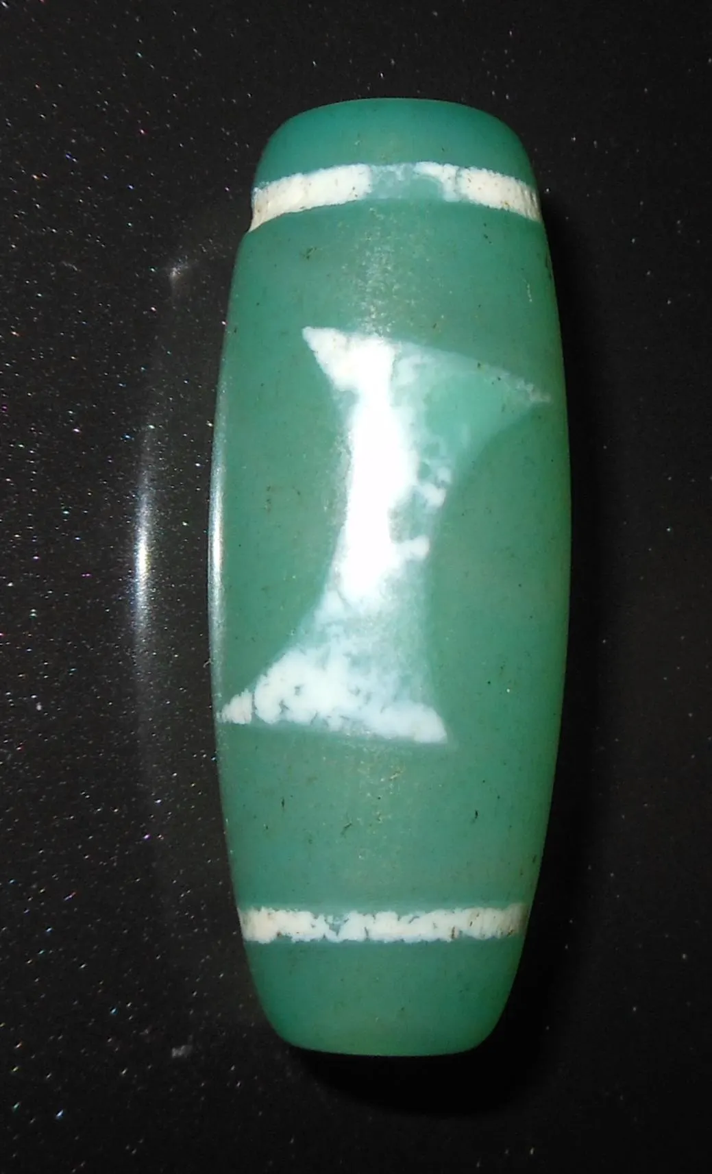 no. 121 - Garuda - Lightning and Five Eyes - Dragon Skin - Tibetan Dzi Amulet - Amuleto Dzi Tibetano - Tibetische Dzi Amulett - image 3