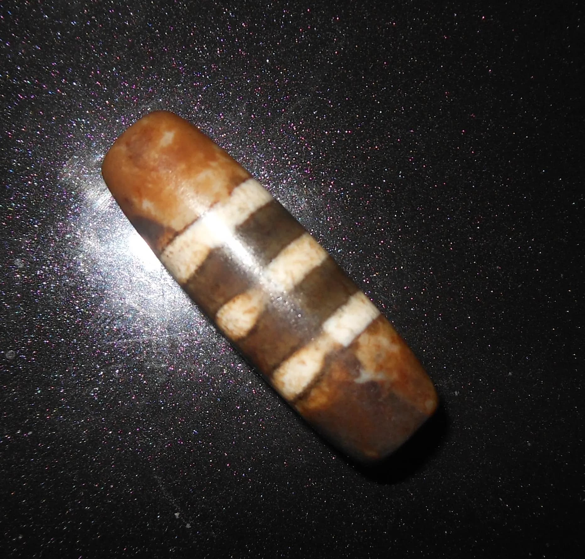 no. 68 - Chung Dzi - Tibetan Dzi Amulet - Amuleto Dzi Tibetano - Tibetische Dzi Amulett - image 3
