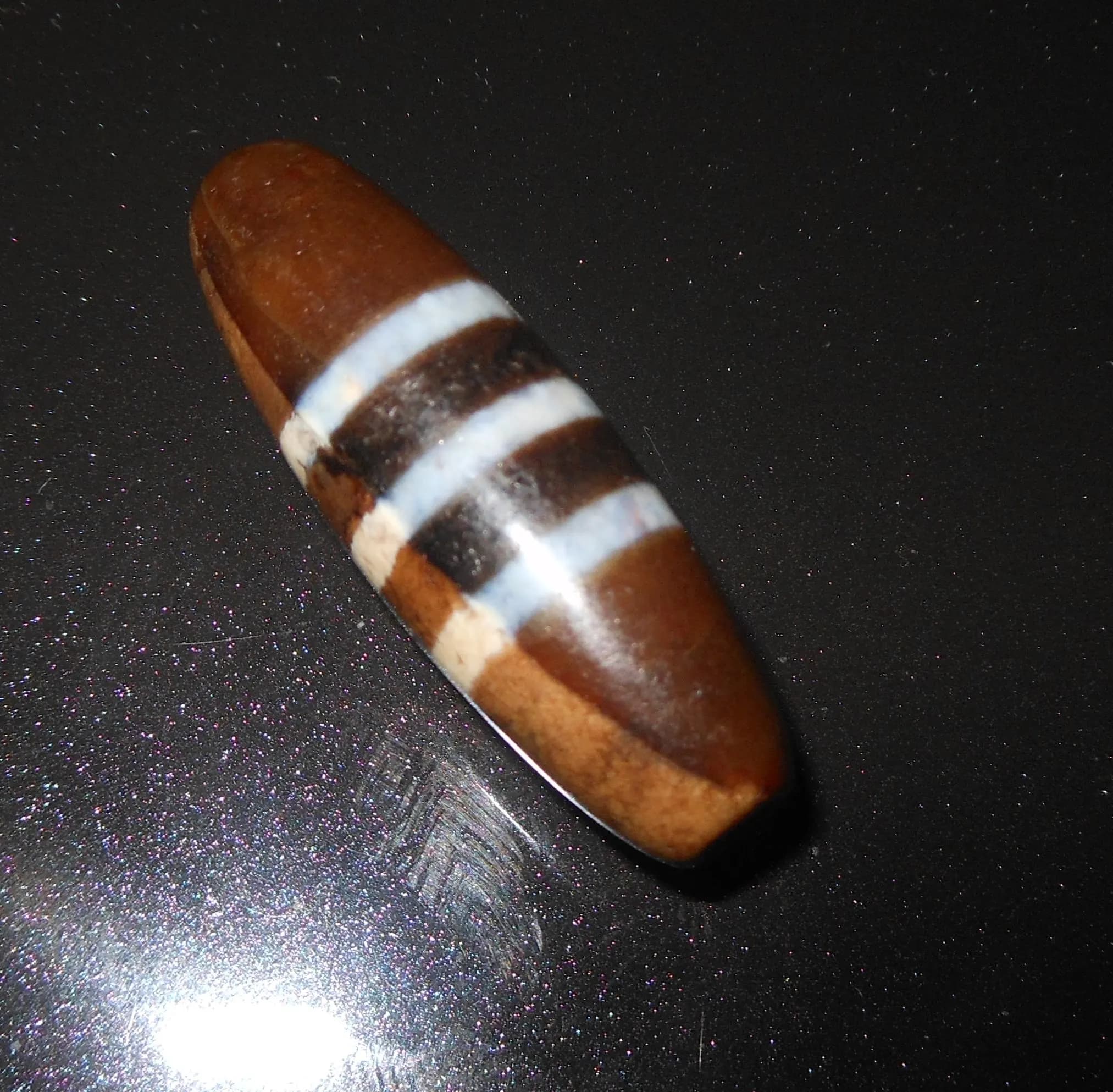 no. 73 - Chung Dzi - Tibetan Dzi Amulet - Amuleto Dzi Tibetano - Tibetische Dzi Amulett