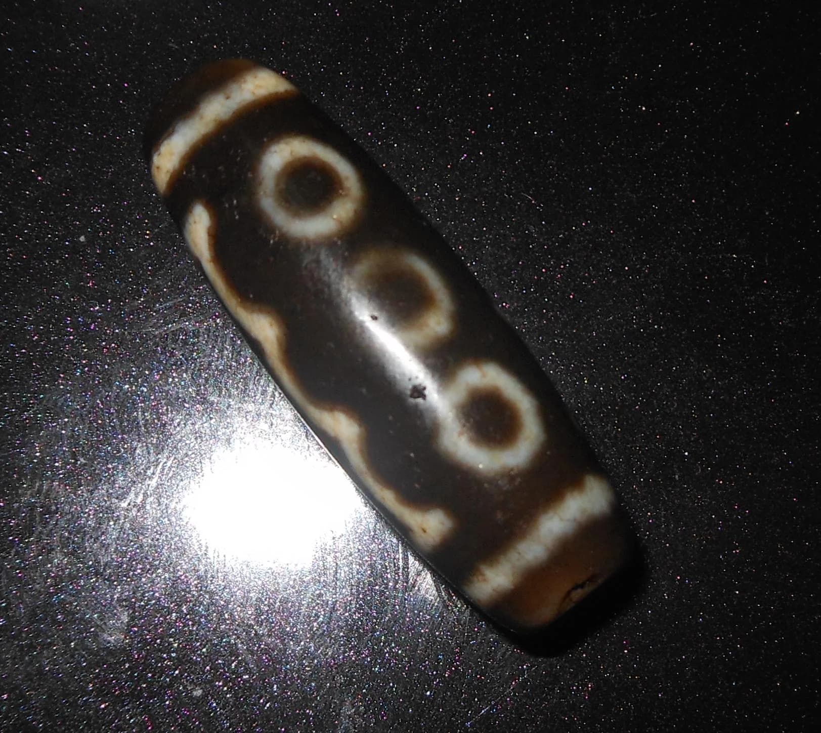 no. 135 - VERY RARE Five Eyes - Amuleto Dzi Tibetano - Tibetische Dzi Amulett - Tibetan Dzi Amulet