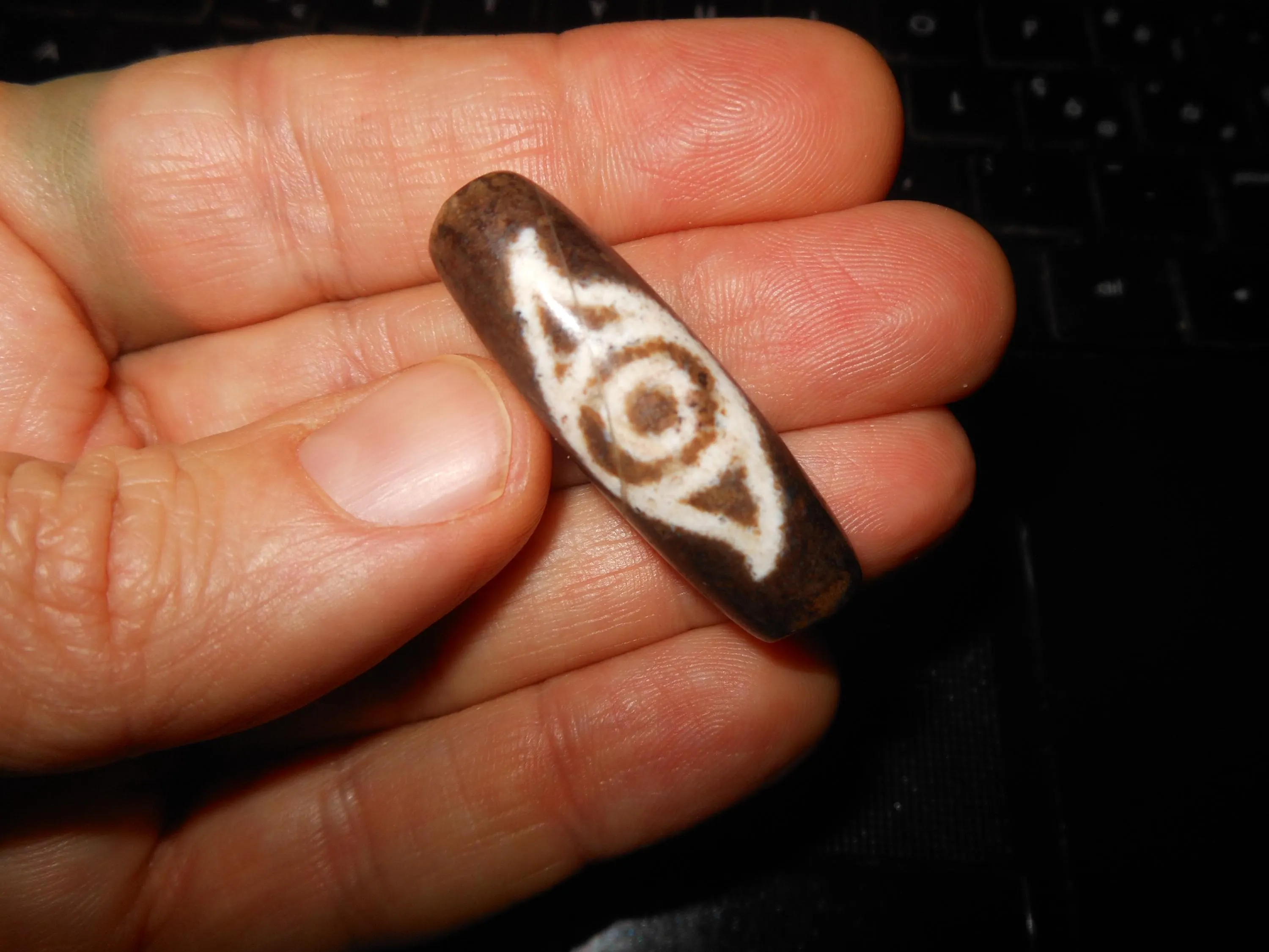 no. 67 - Phoenix Eye - Tibetan Dzi Amulet - Amuleto Dzi Tibetano - Tibetische Dzi Amulett - image 5