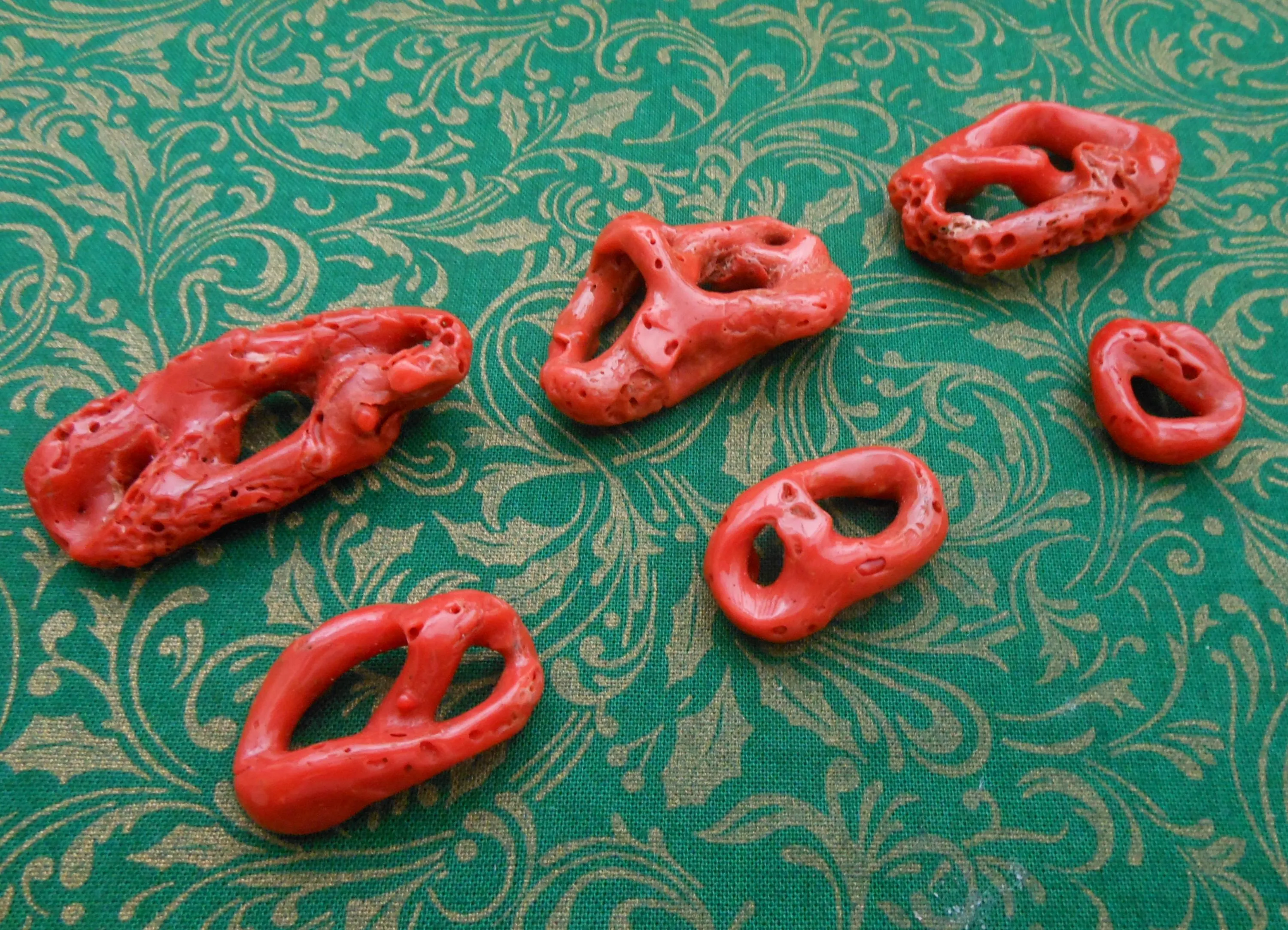 Corallo rosso naturale - set 6 beads per realizzare una collana o un bracciale ed un pendente - image 5