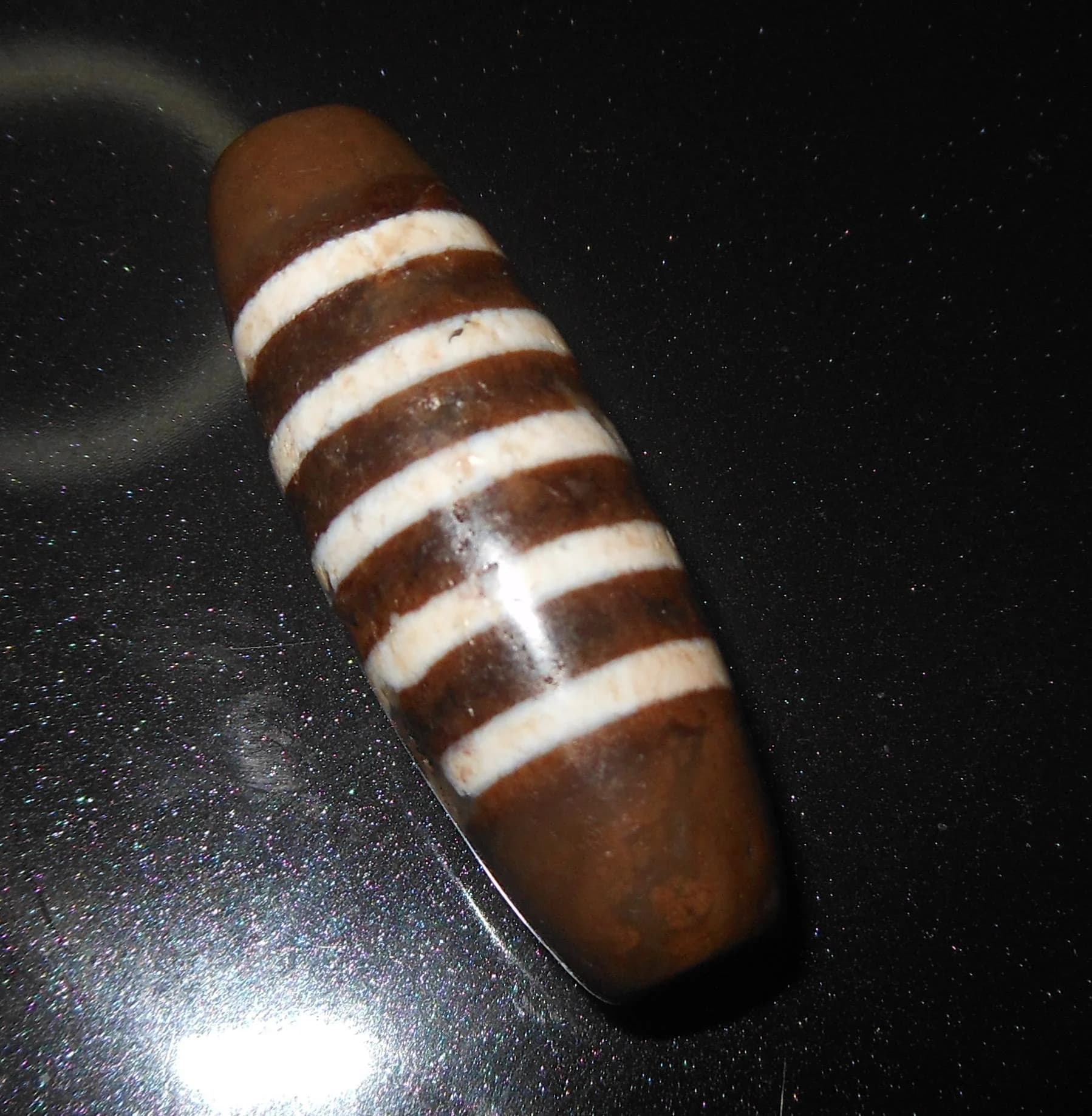 no. 80 - Chung Dzi - Tibetan Dzi Amulet - Amuleto Dzi Tibetano - Tibetische Dzi Amulett