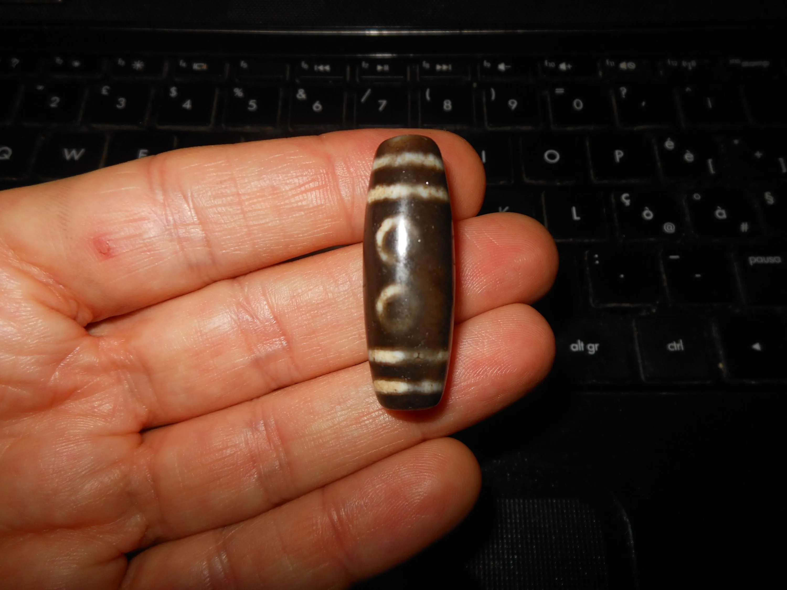 no. 135 - VERY RARE Five Eyes - Amuleto Dzi Tibetano - Tibetische Dzi Amulett - Tibetan Dzi Amulet - image 5