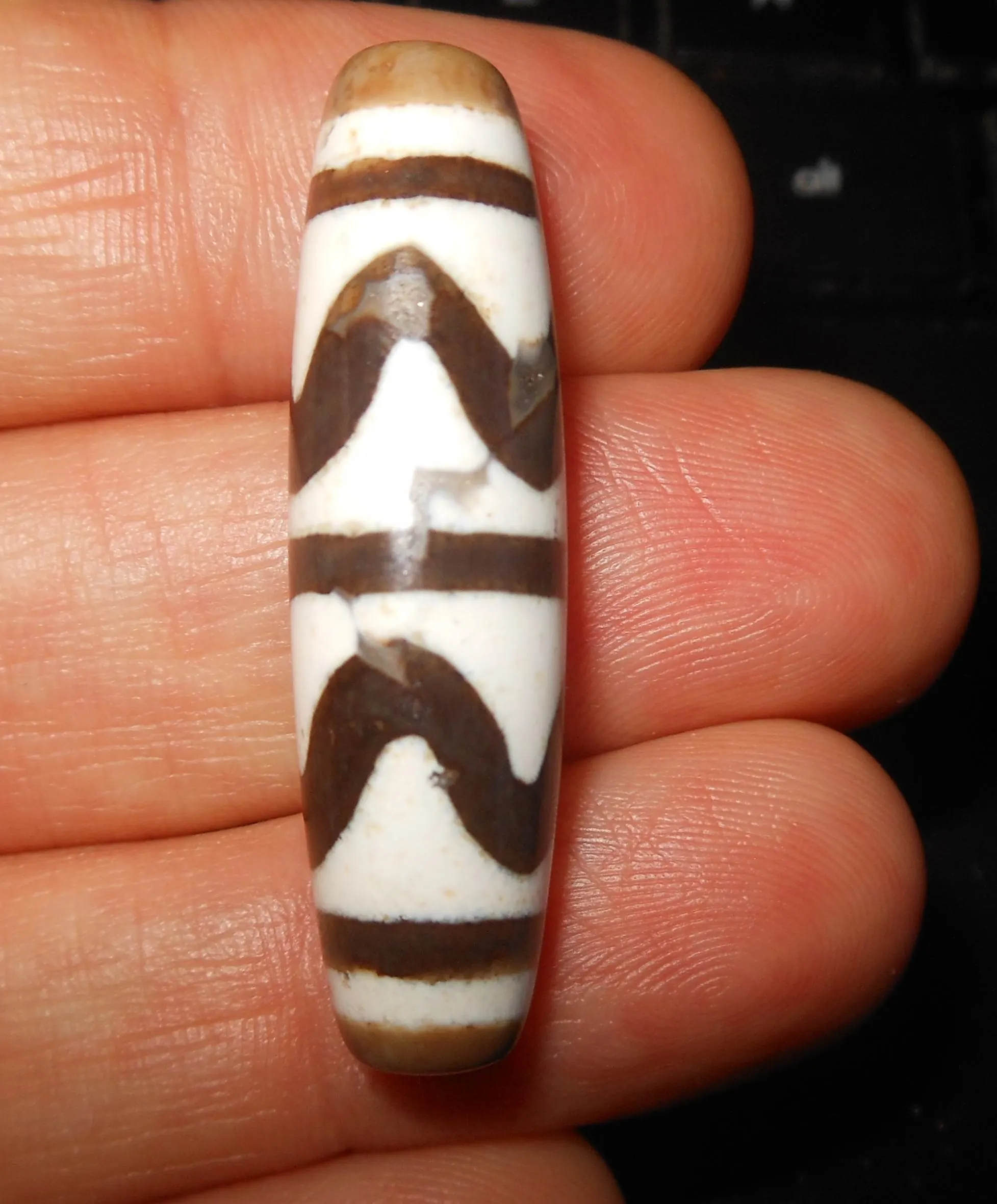 no. 113 - Sea Waves - SURFER Ideal Present Necklace - Tibetan Dzi Amulet Bead - Mala Buddista - Tibetische Dzi Amulett - image 5