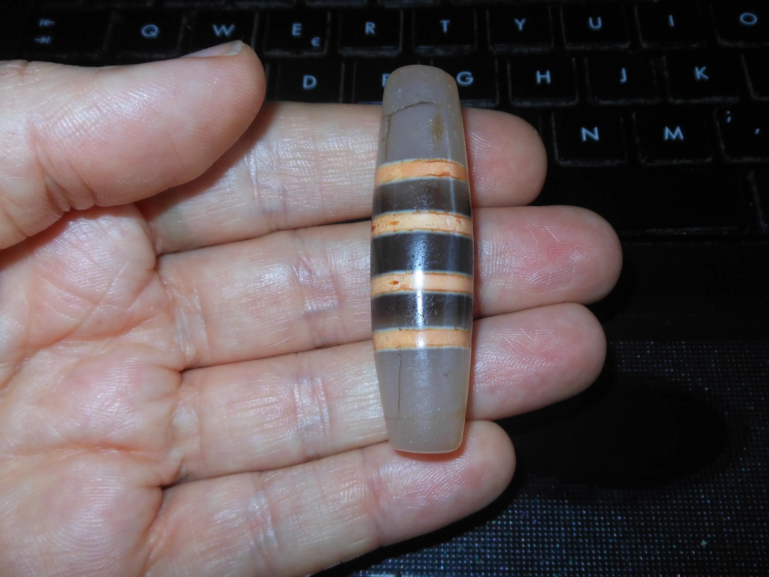 no. 181 - BIG Chumzi - Chung Dzi - Amuleto Dzi Tibetano - Tibetische Dzi Amulett - Tibetan Dzi Amulet - image 5