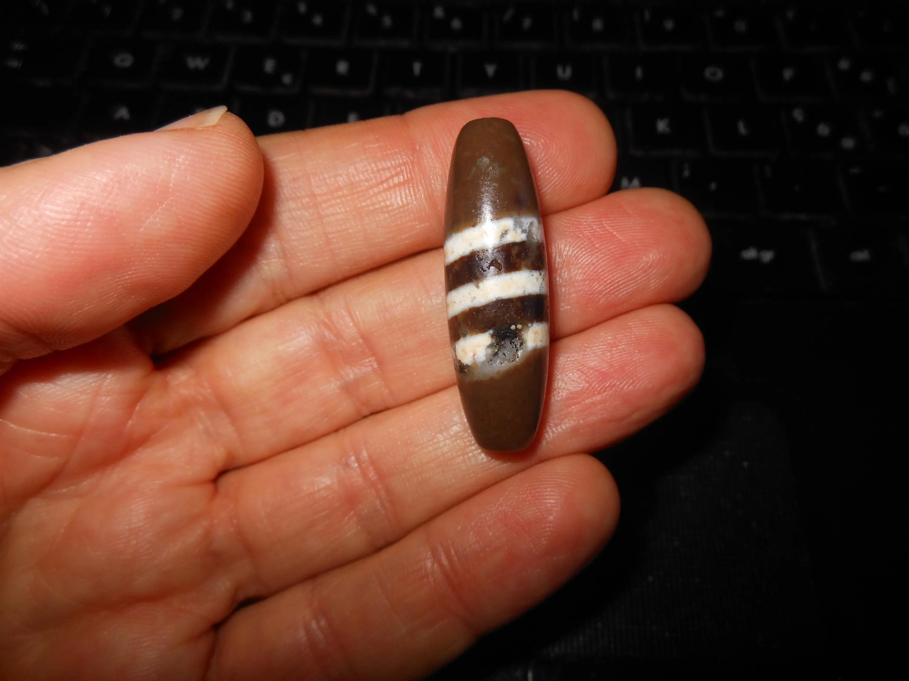 no. 109 - Chung Dzi - Tibetan Dzi Amulet - Amuleto Dzi Tibetano - Tibetische Dzi Amulett - image 5