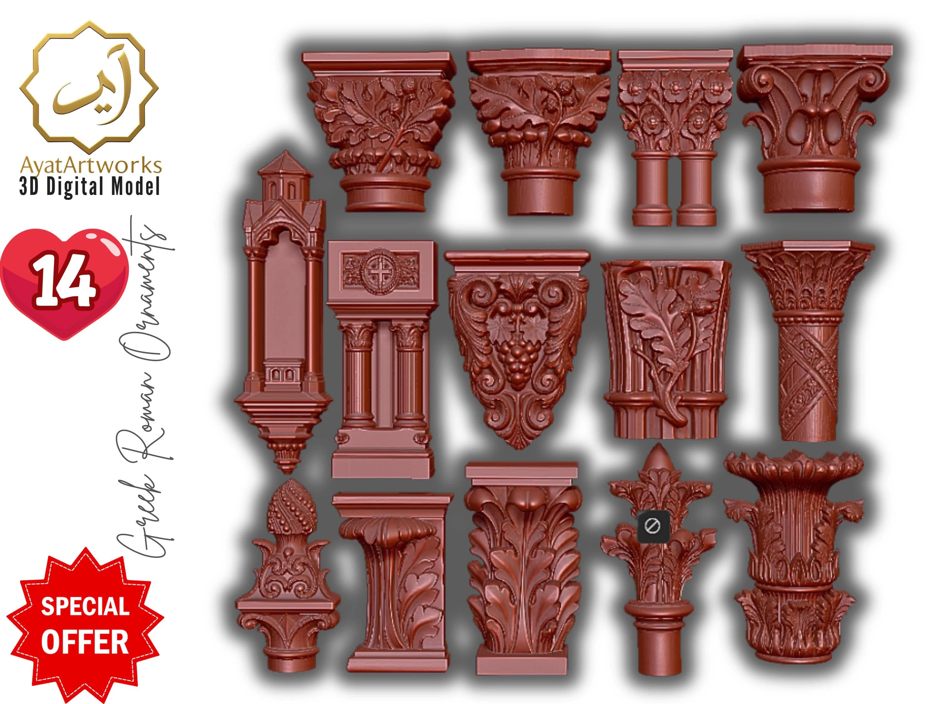 Gothic Columns and Capitals (14 STL) β Printable/CNC Architectural Supports, Cathedral & Revival Style - image 3