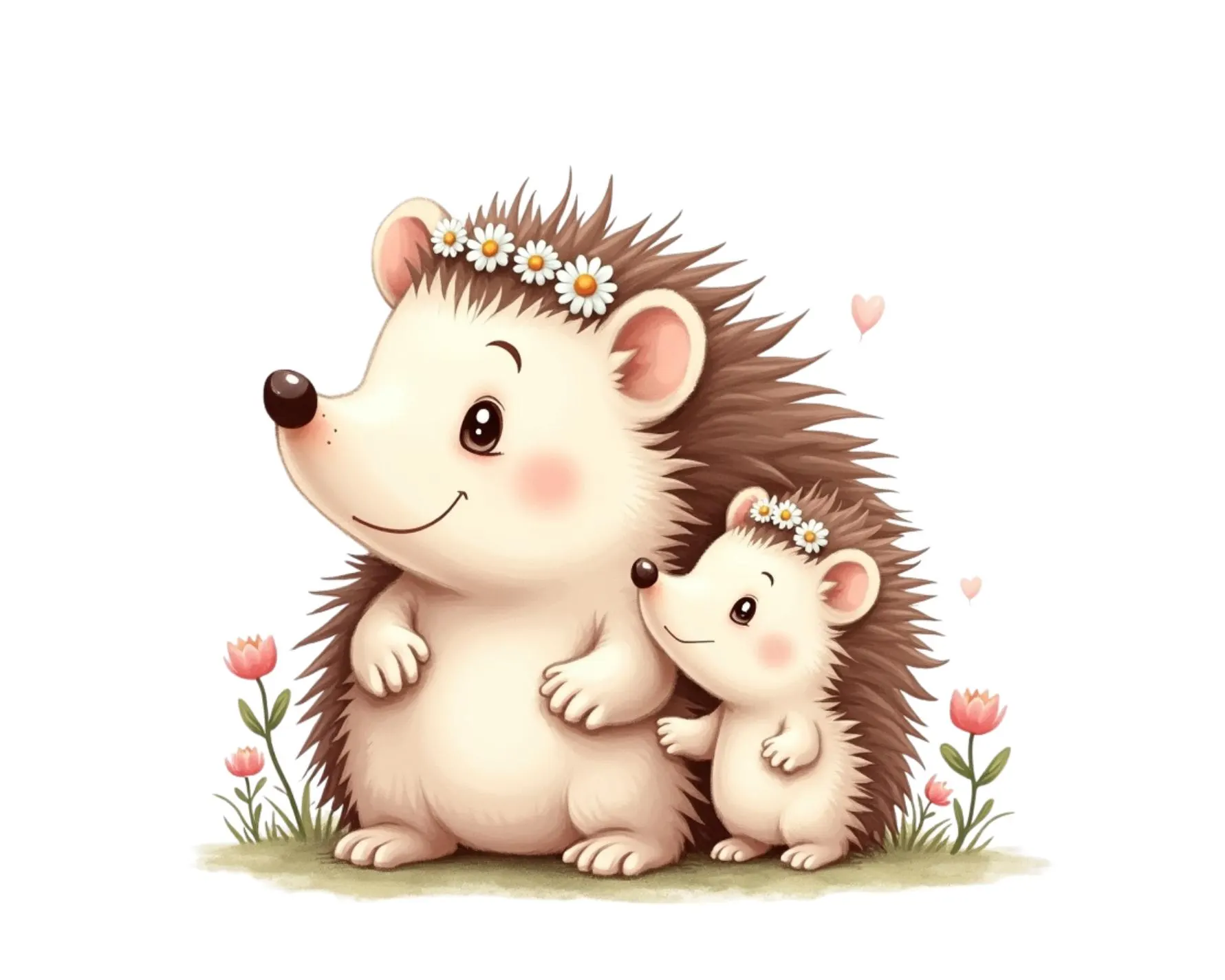 Whimsical Baby Animal Clipart, Watercolor Animals PNG Bundle, Mothers Day Floral Nursery Art, Sublimation Design - image 3