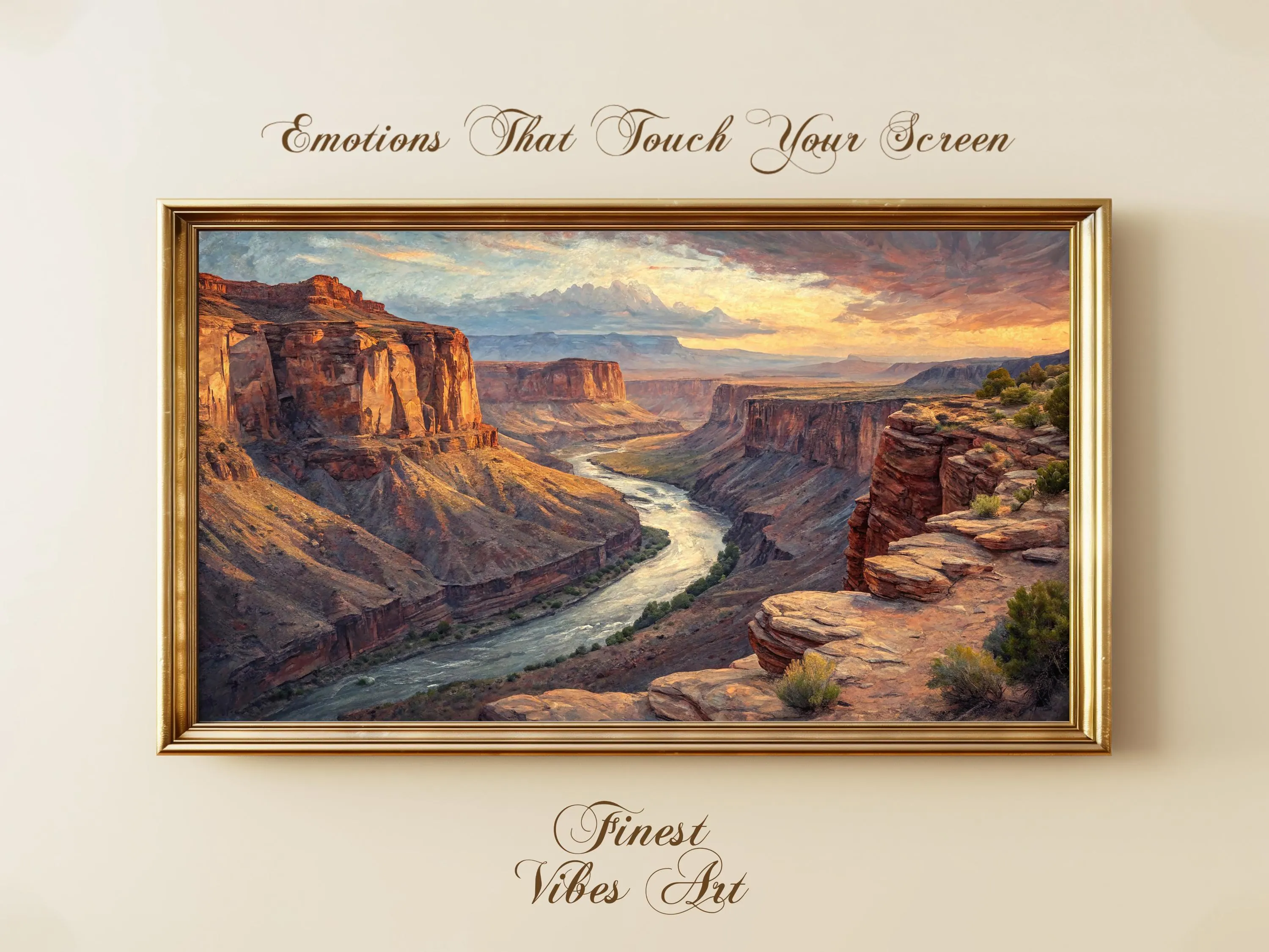 Canyon Sunset River Frame TV Art: Southwest Landscape (Digital Download)