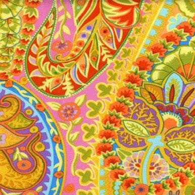 Paisley Jungle lime - FQ or more - Philip Jacobs - Kaffe Collective - Free Spirit fabrics August 2022 - image 2
