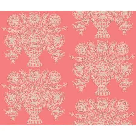 Vase Block Print pink - FQ or Two - Meadow - Rifle Paper Co. - Cotton and Steel fabric oop htf - image 4