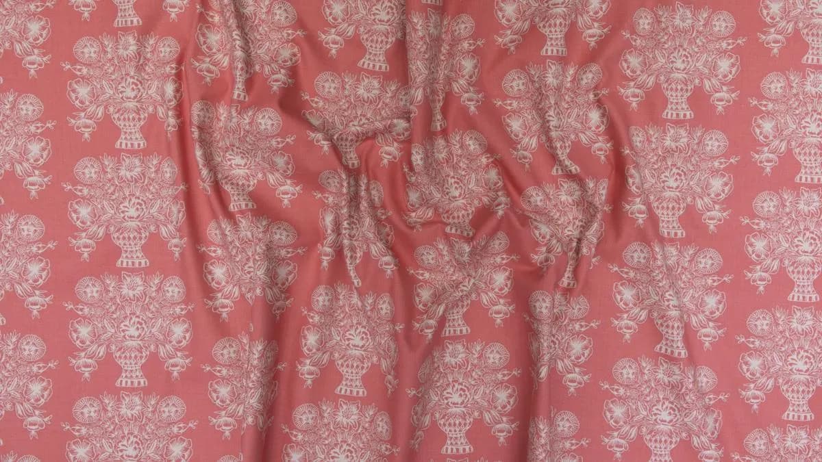 Vase Block Print pink - FQ or Two - Meadow - Rifle Paper Co. - Cotton and Steel fabric oop htf - image 5