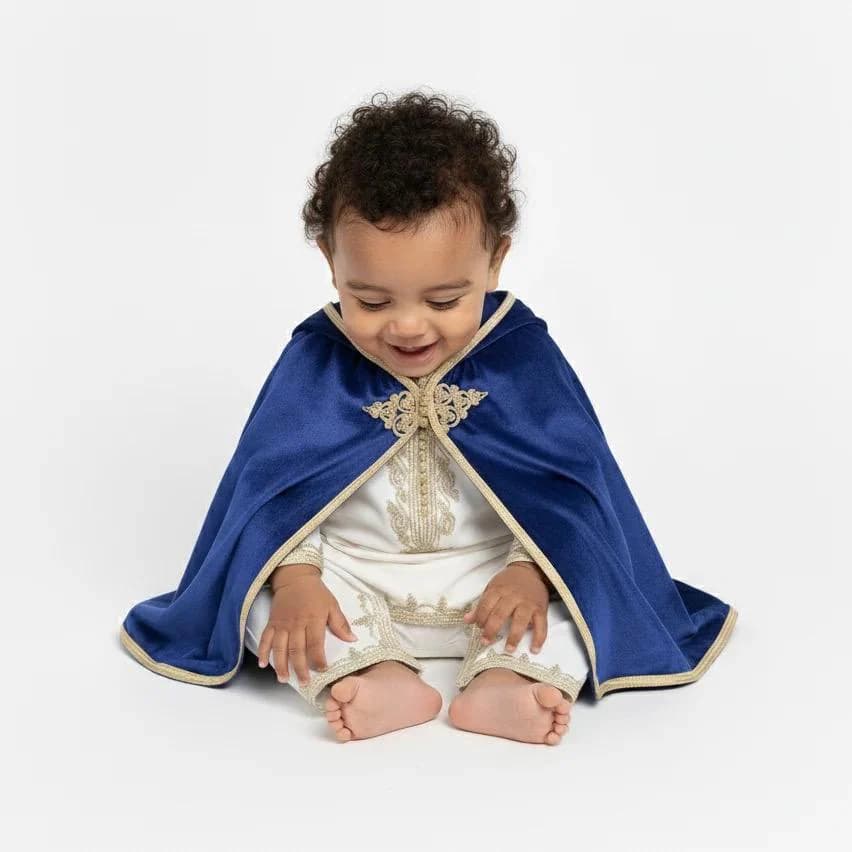Baby Boy Moroccan Blue Jabador Set | Traditional Caftan Outfit | Eid & Halloween Costume | 3 Months–3 Years