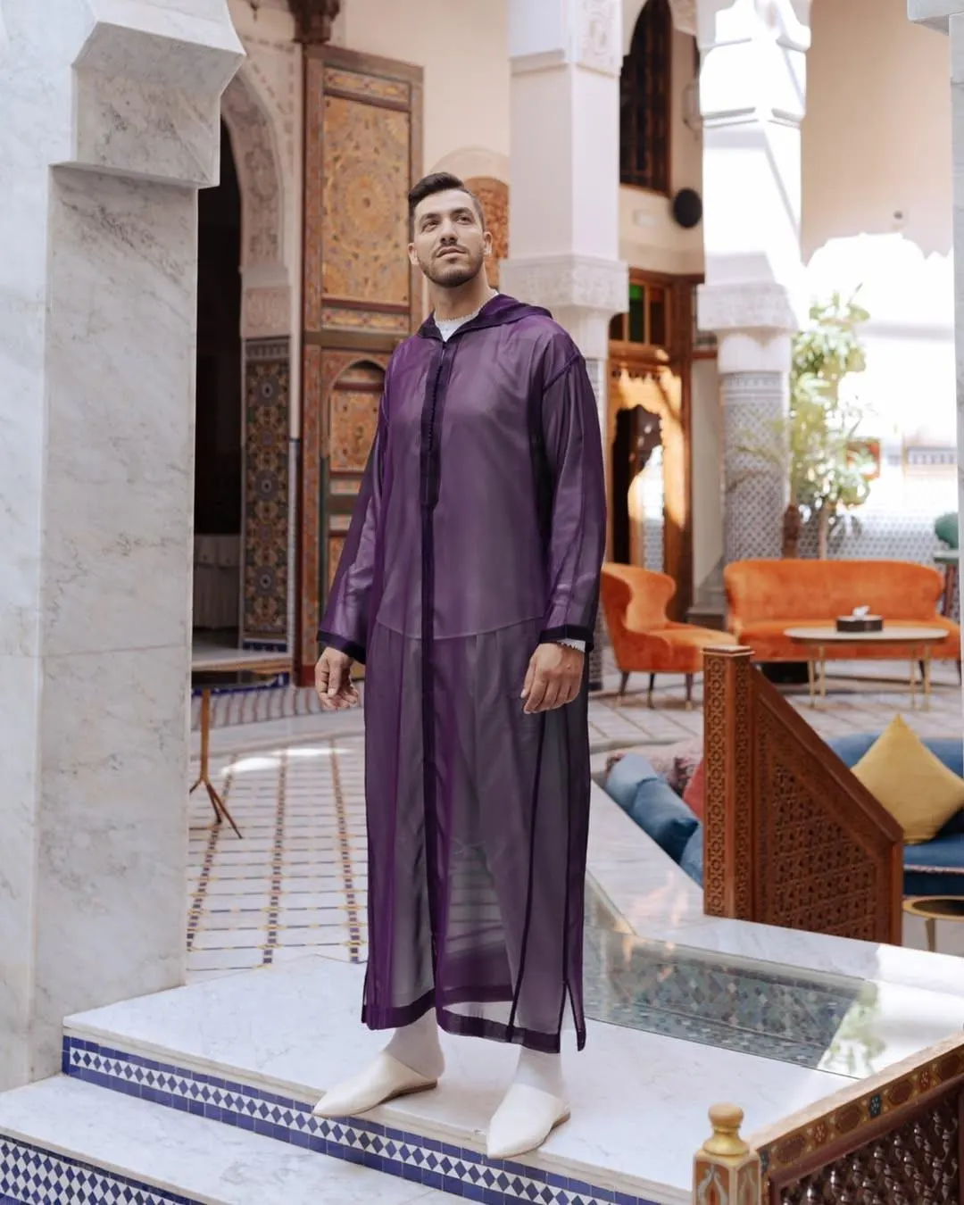 Handmade Moroccan Kaftan Djellaba Set Wool for Traditional Warm Men’s Thobe Moroccan Qmiss - Men's Kaftan, Men's Djellaba, Moroccan Kaftan